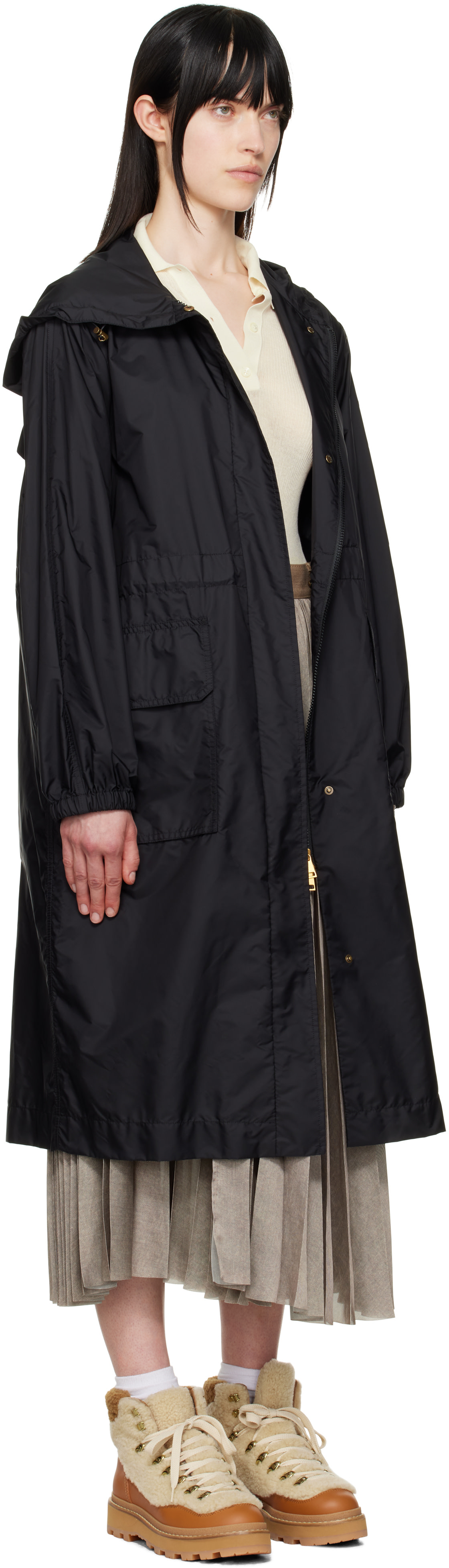 Moncler - Imperméable Hiengos noir à capuche