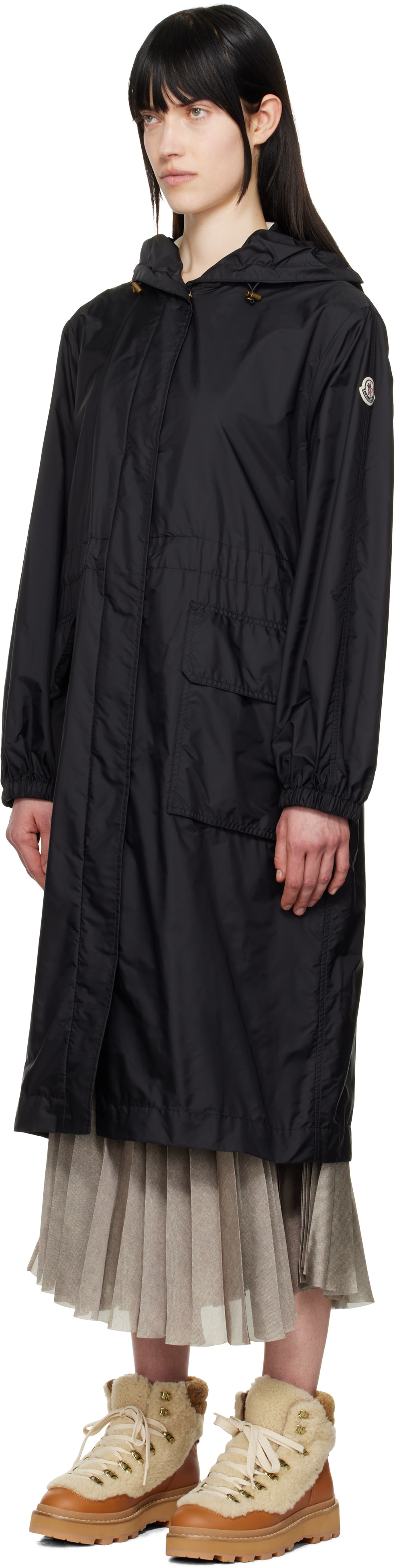 Moncler - Imperméable Hiengos noir à capuche