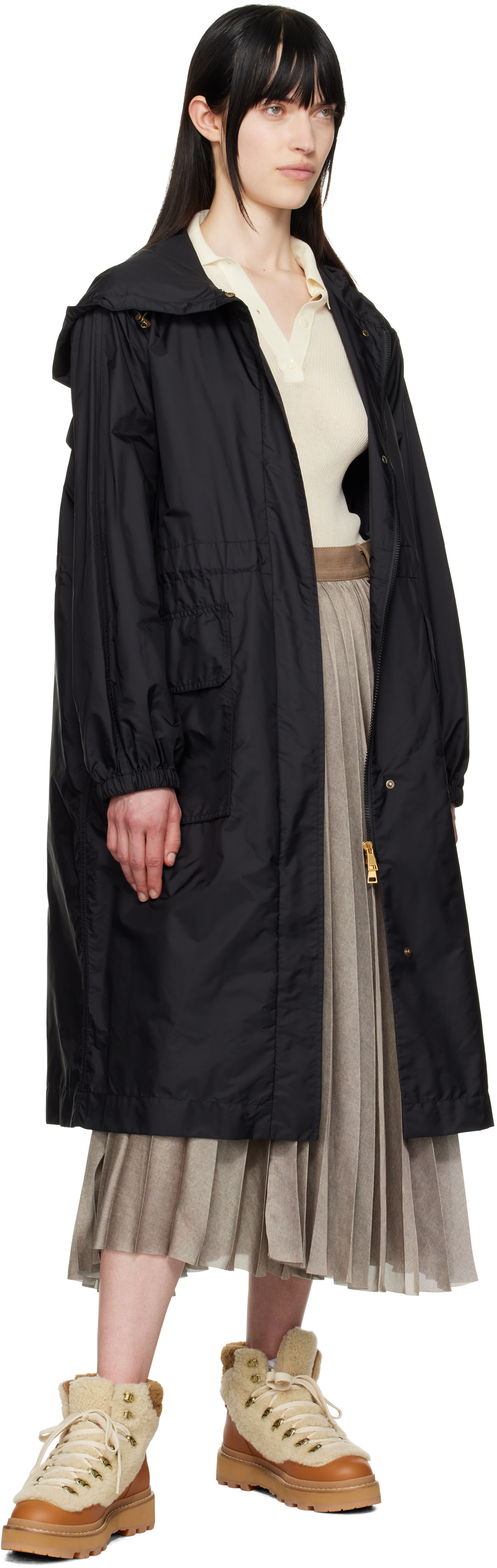 Moncler - Imperméable Hiengos noir à capuche