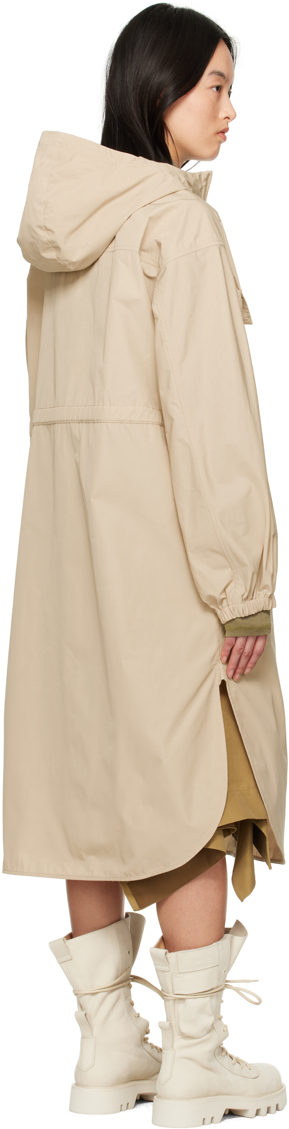 Moncler - Manteau long Peronne beige
