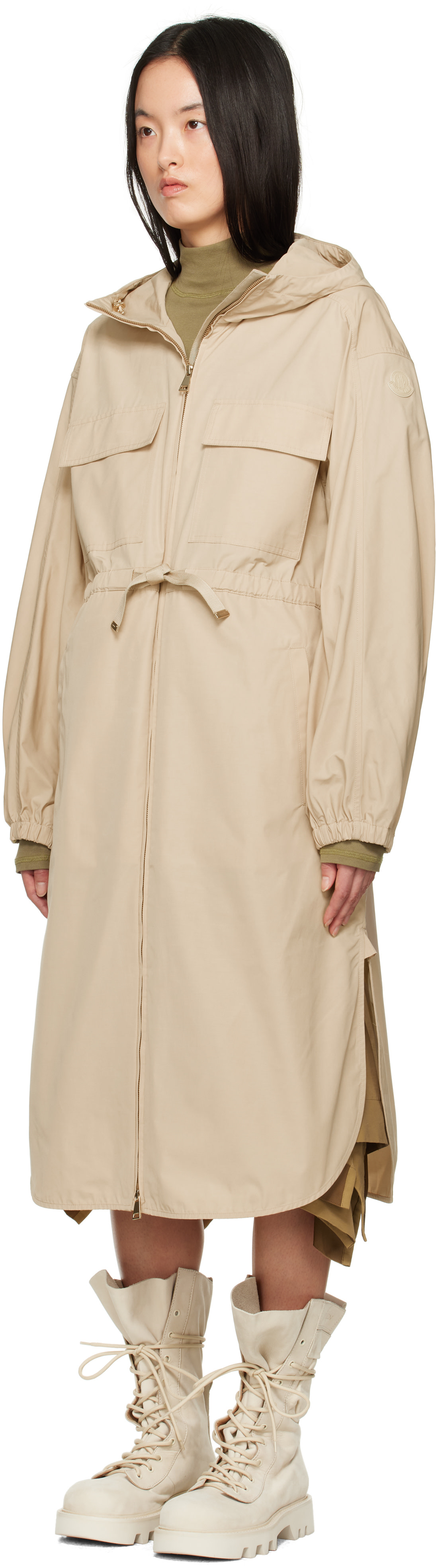 Moncler - Manteau long Peronne beige