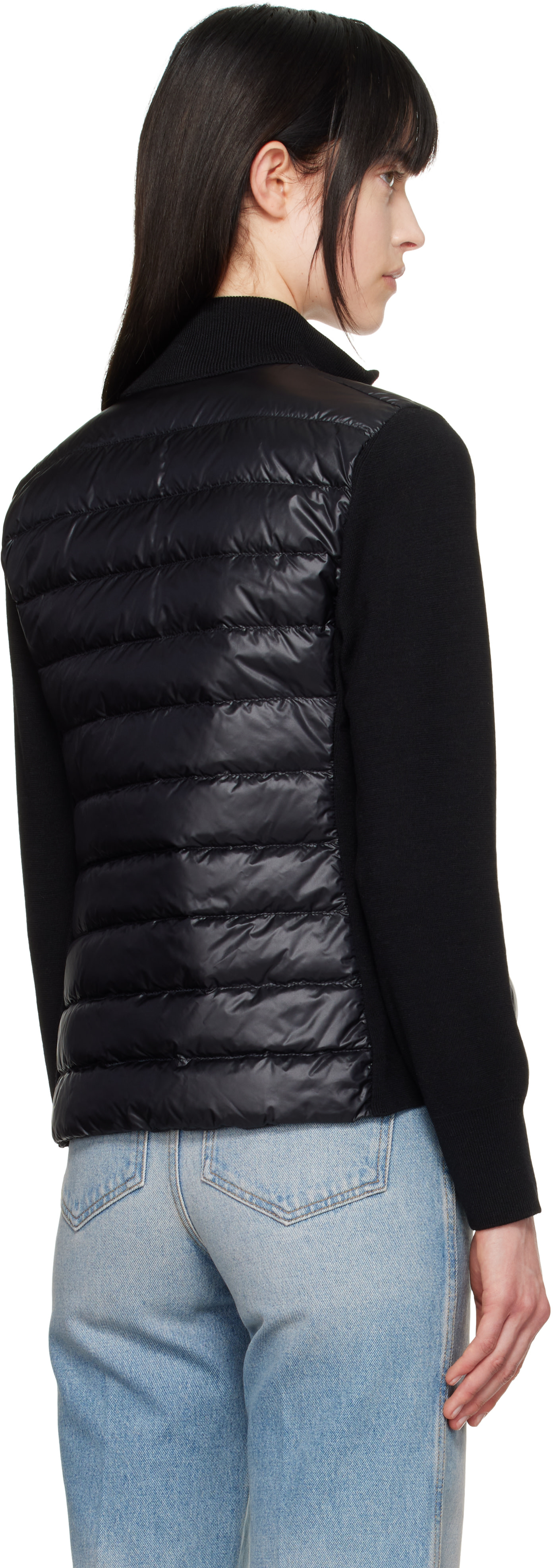 Moncler - ブラック パデッド ウール ジップアップ ダウンジャケット