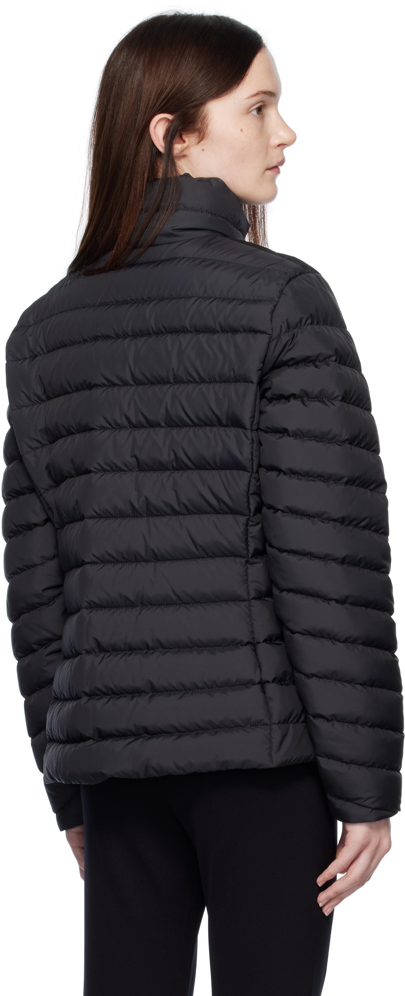 Moncler - 블랙 그랑지 다이애그널 퀼팅 쇼트 다운 재킷
