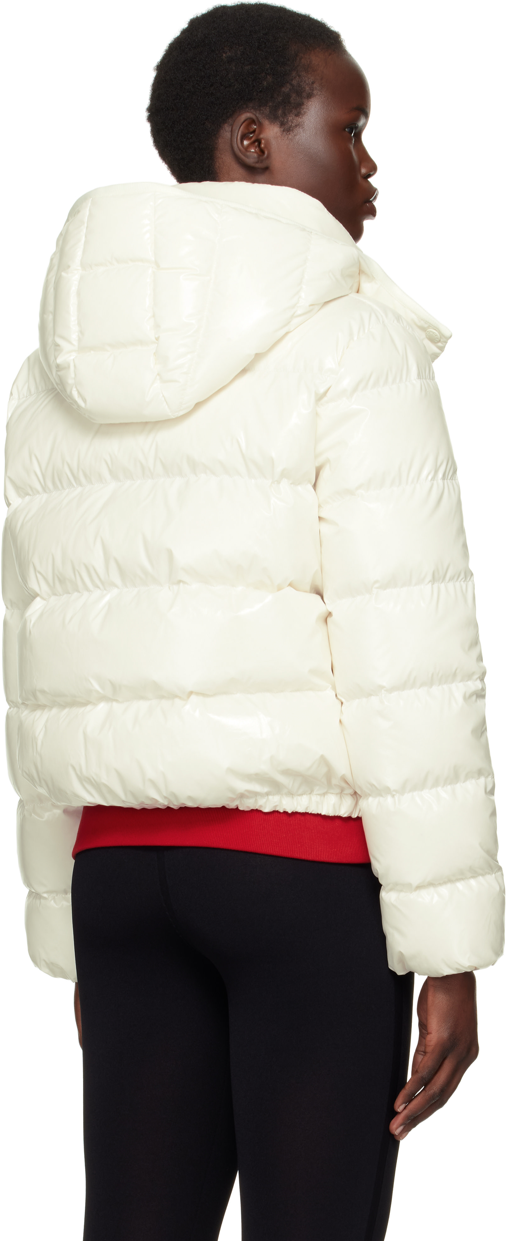 Moncler: ホワイト Andro フード ショート ダウンジャケット | SSENSE 日本