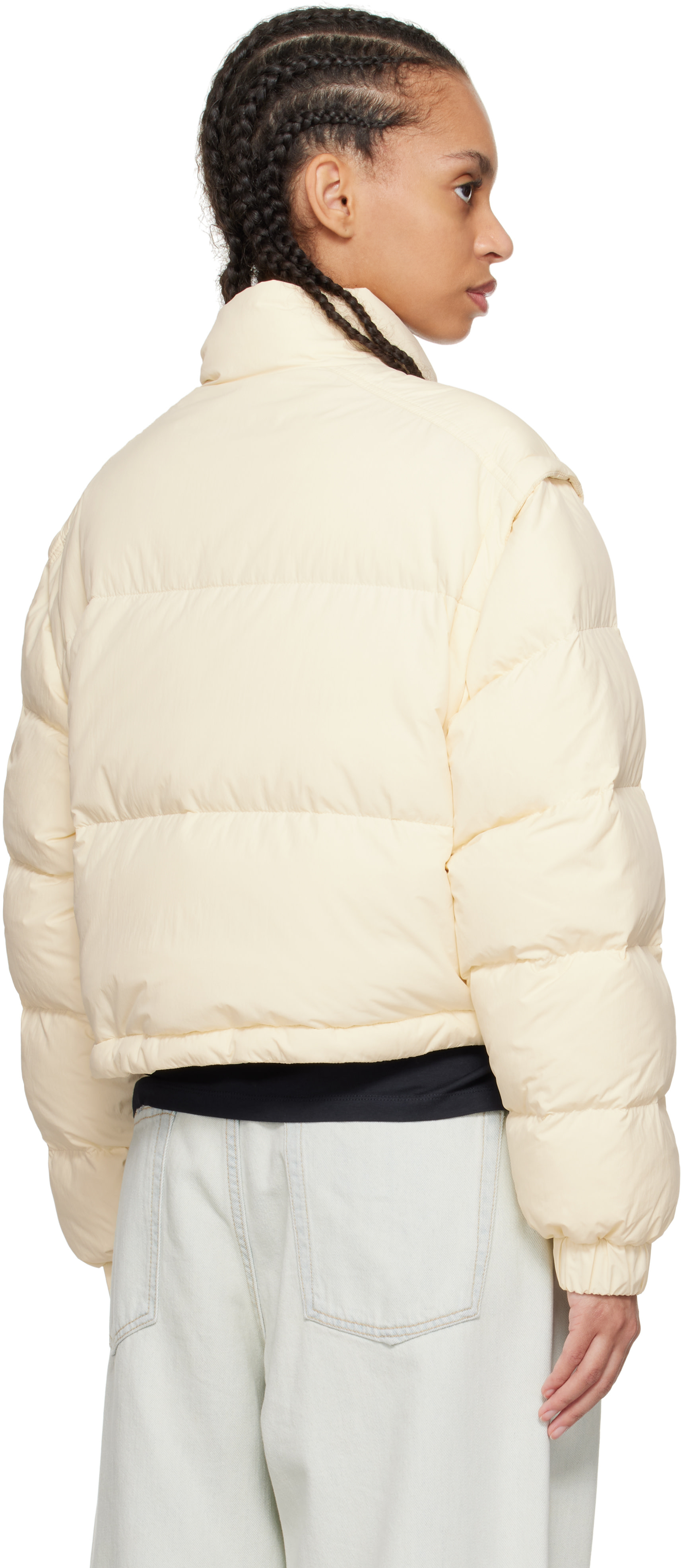 タグ付き Moncler SARCELLE ホワイト サイズ0 Moncler: Off-White Selle 2-in-1 Short Down Jacket | SSENSE