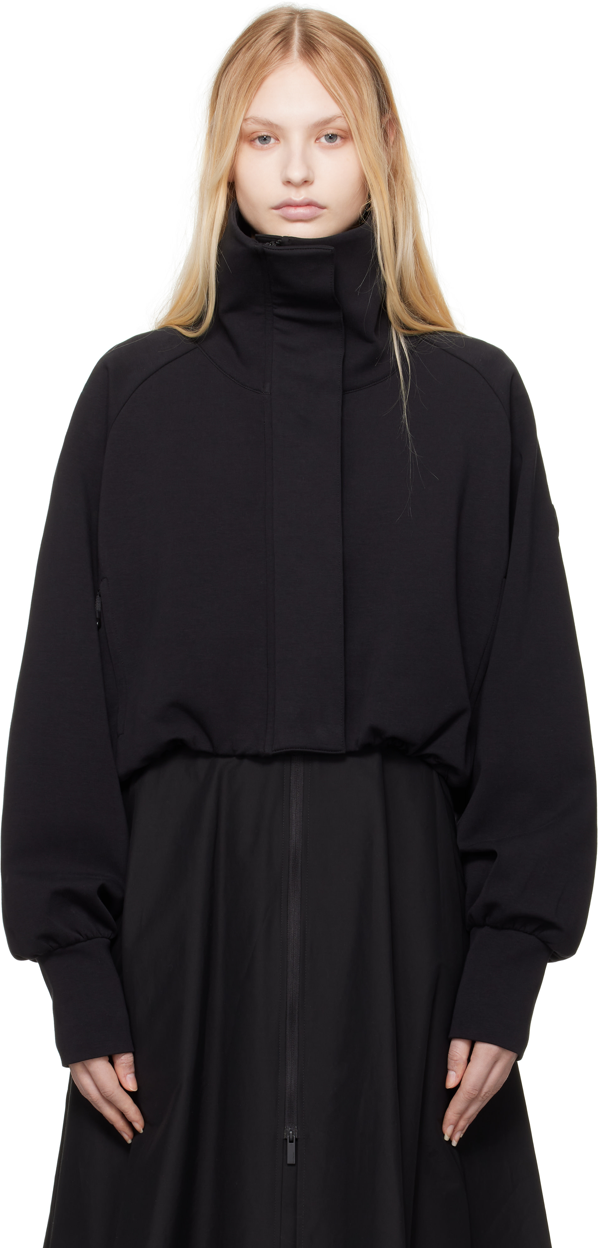 Moncler - Blouson noir à glissière