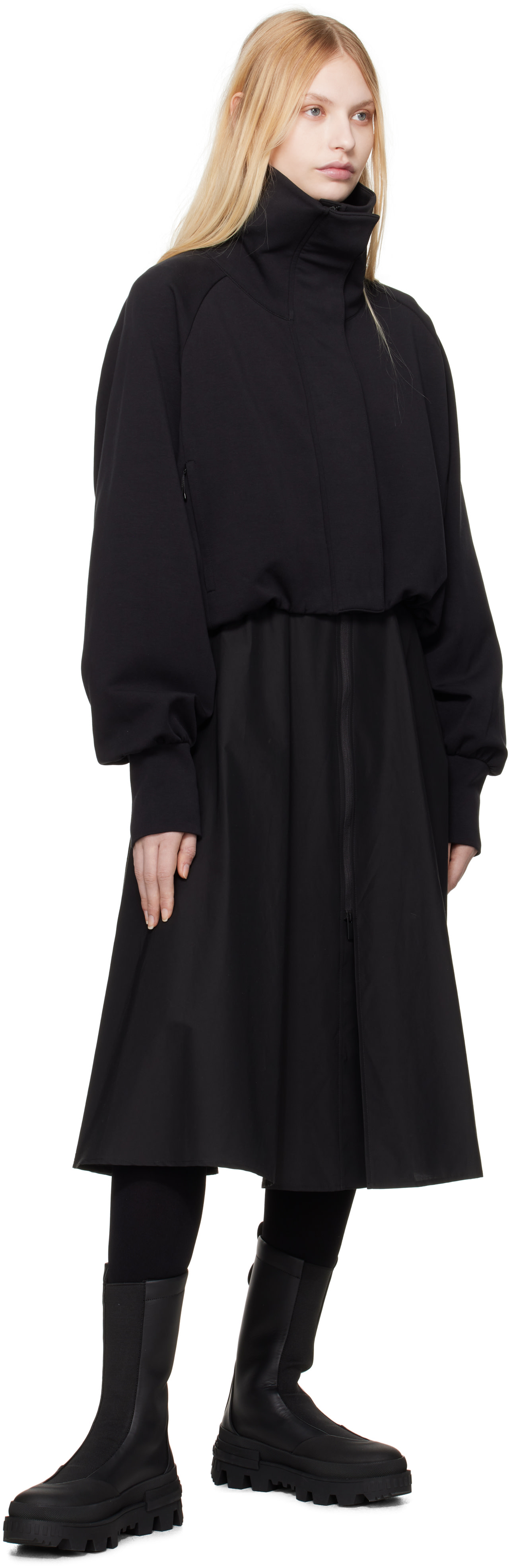 Moncler - Blouson noir à glissière