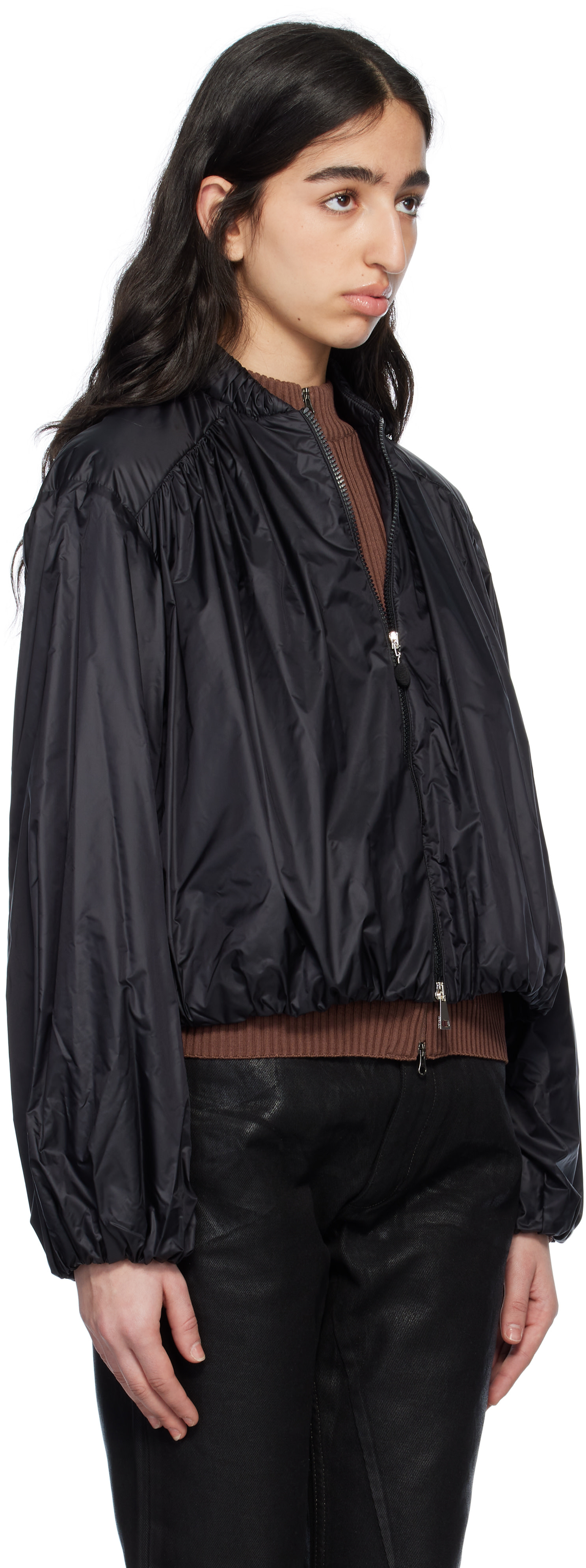モンクレール Chazeron ブルゾン ナイロンジャケット Moncler: Black Chazeron Jacket | SSENSE
