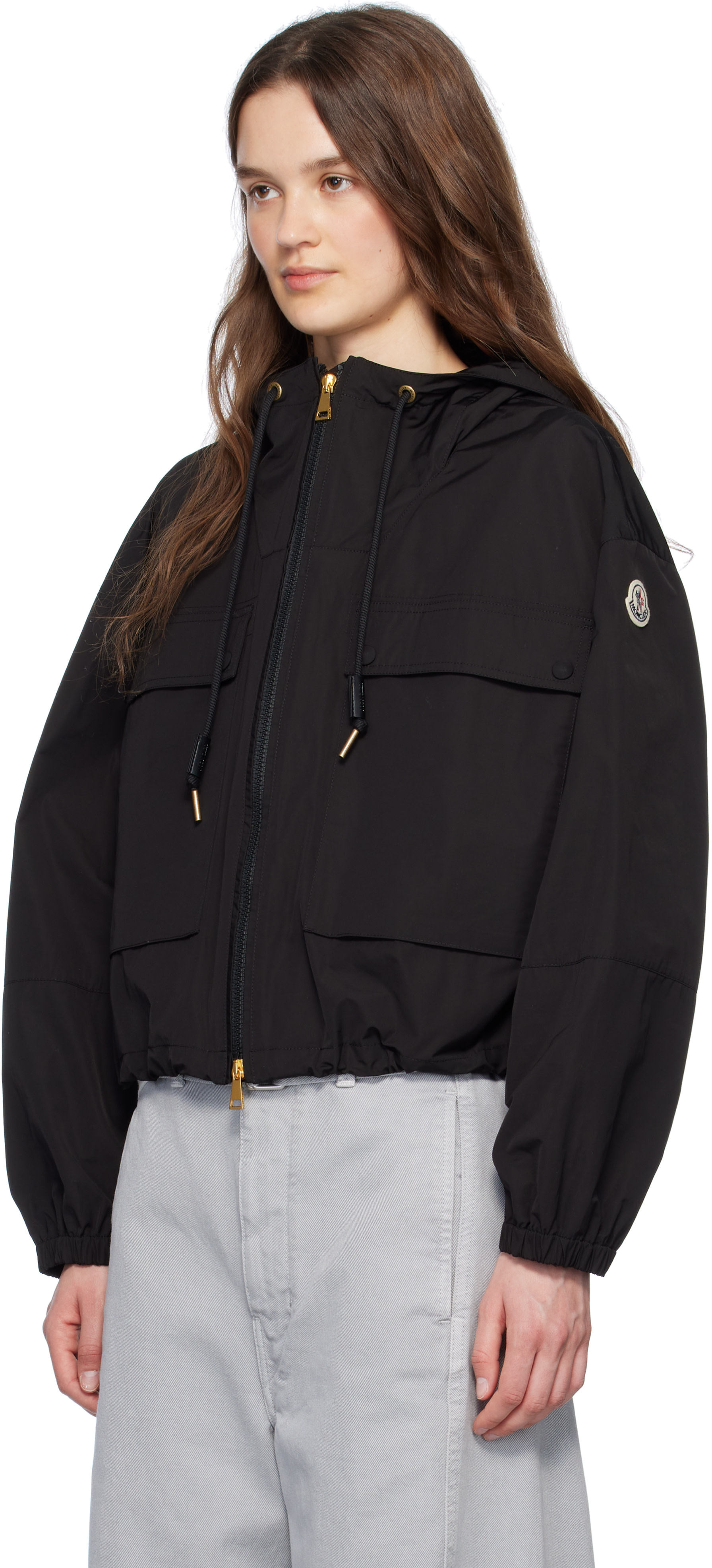 Moncler - Blouson Sauvan noir à capuche