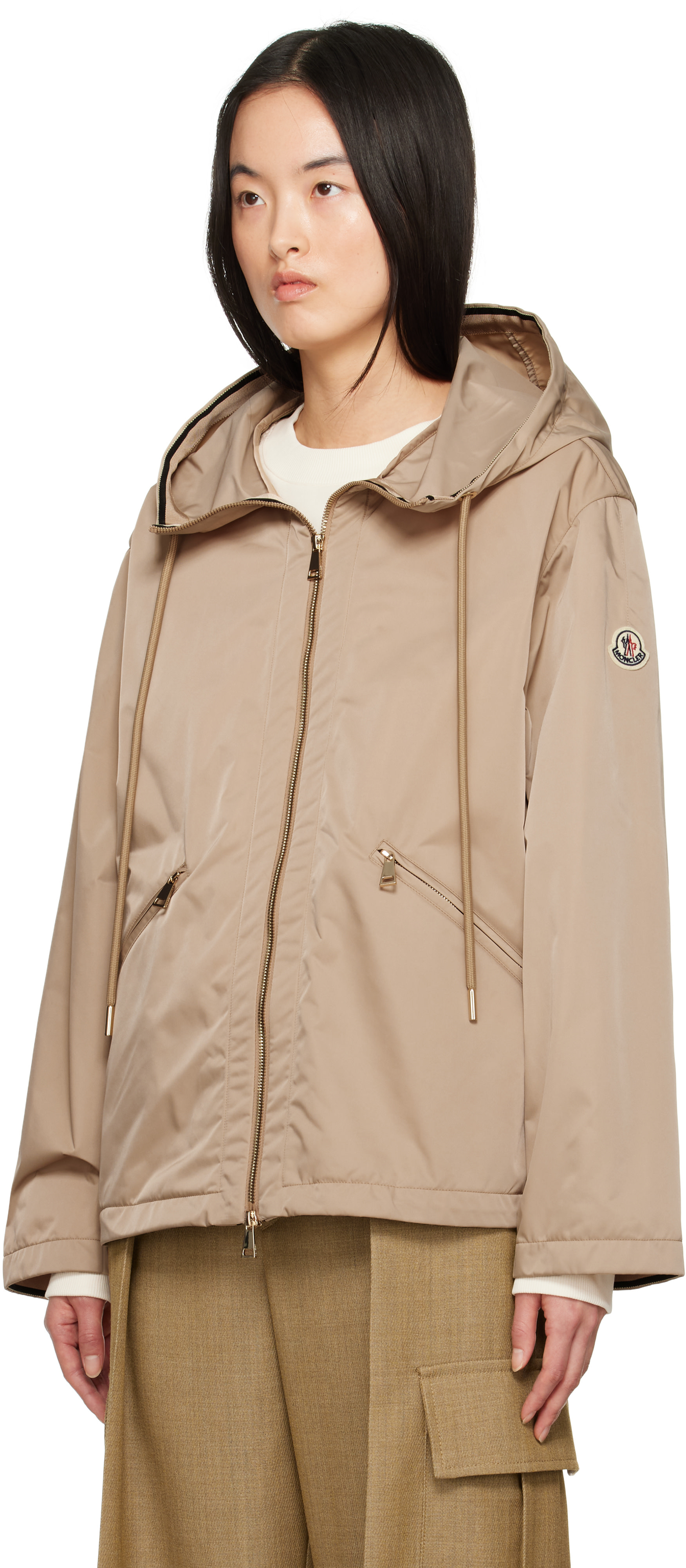 Moncler - 베이지 카시오페아 후드 재킷