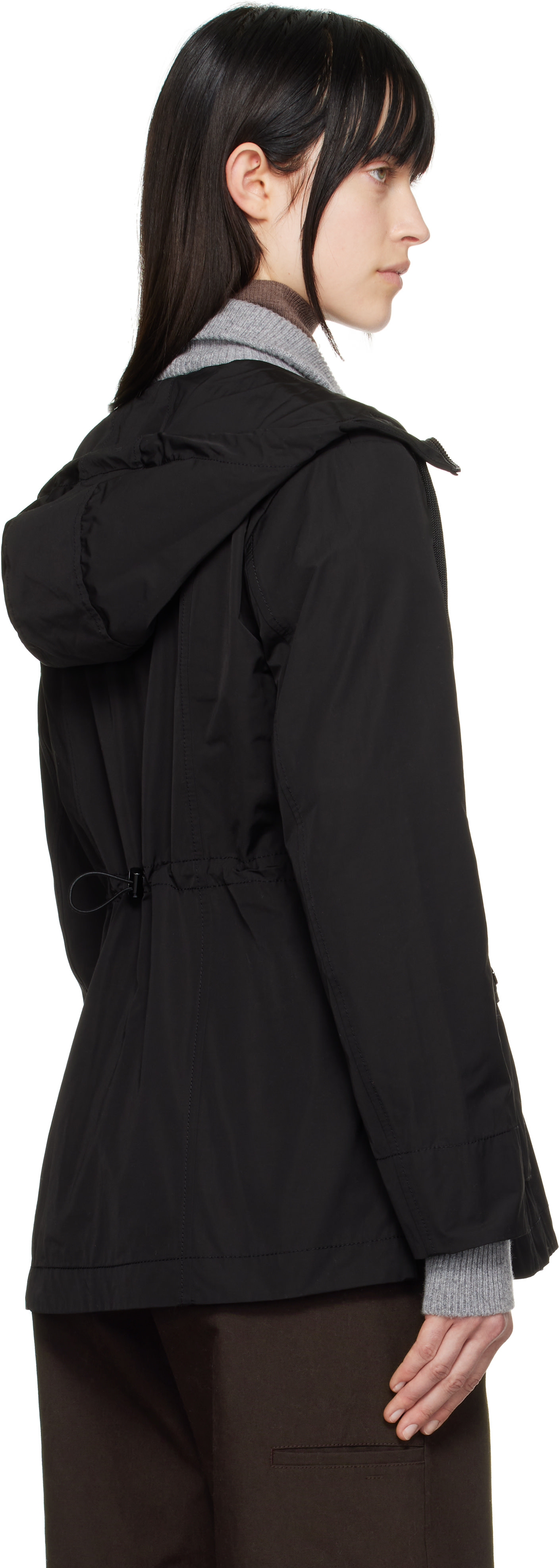 Moncler: Black Leandro Hooded Jacket | SSENSE