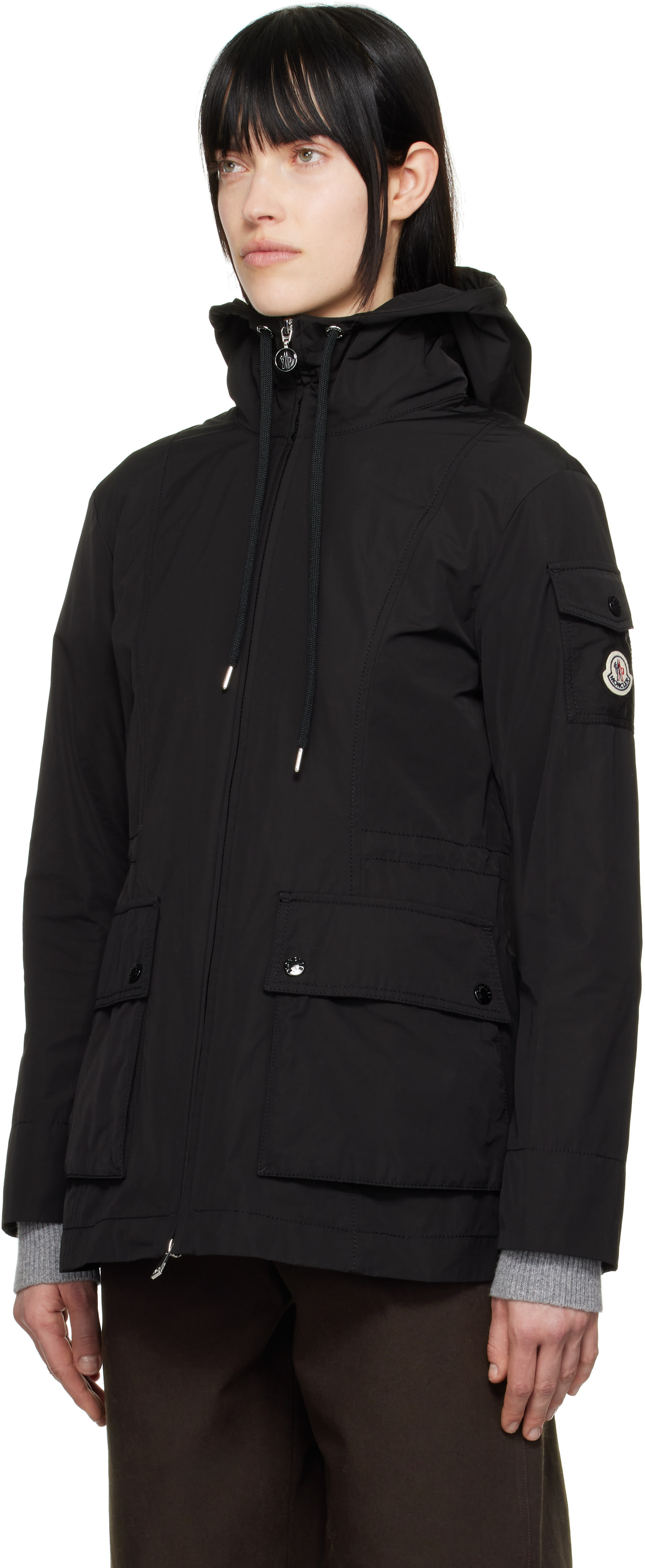 Moncler: Black Leandro Hooded Jacket | SSENSE