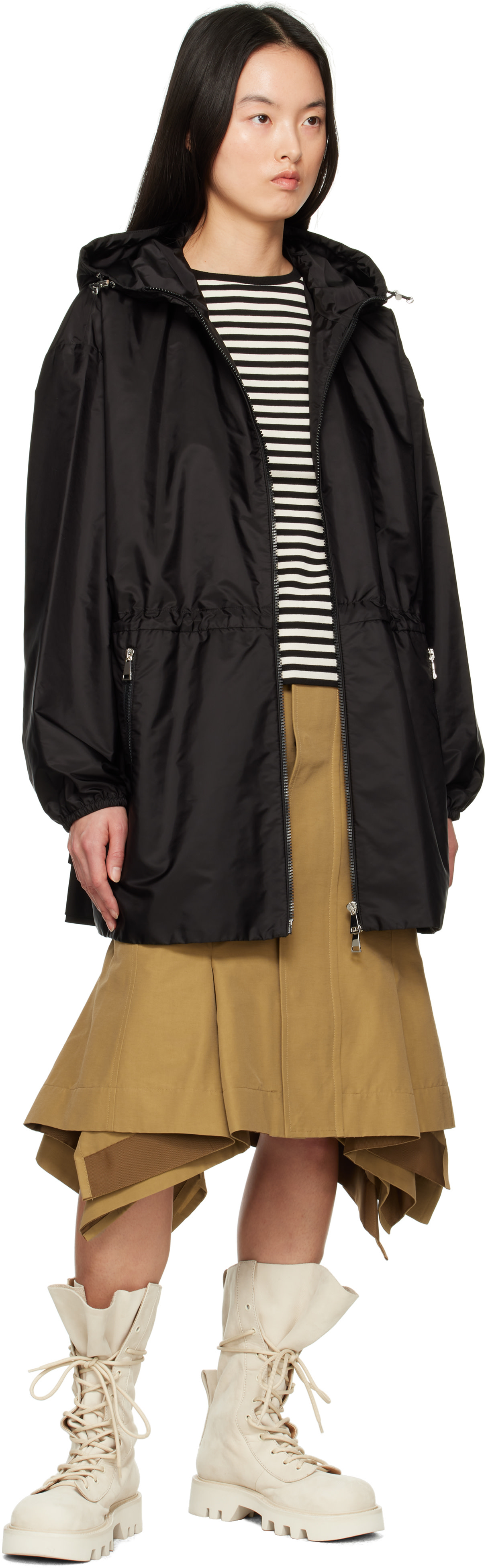 Moncler - Blouson Wete noir à capuche