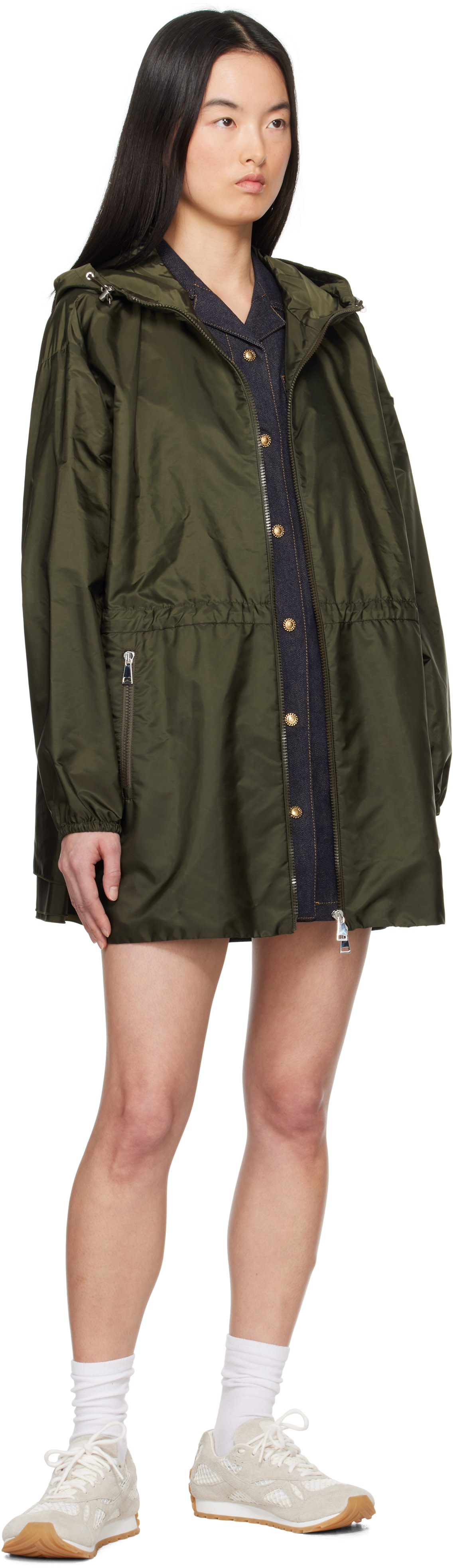 Moncler: Green Wete Hooded Jacket | SSENSE