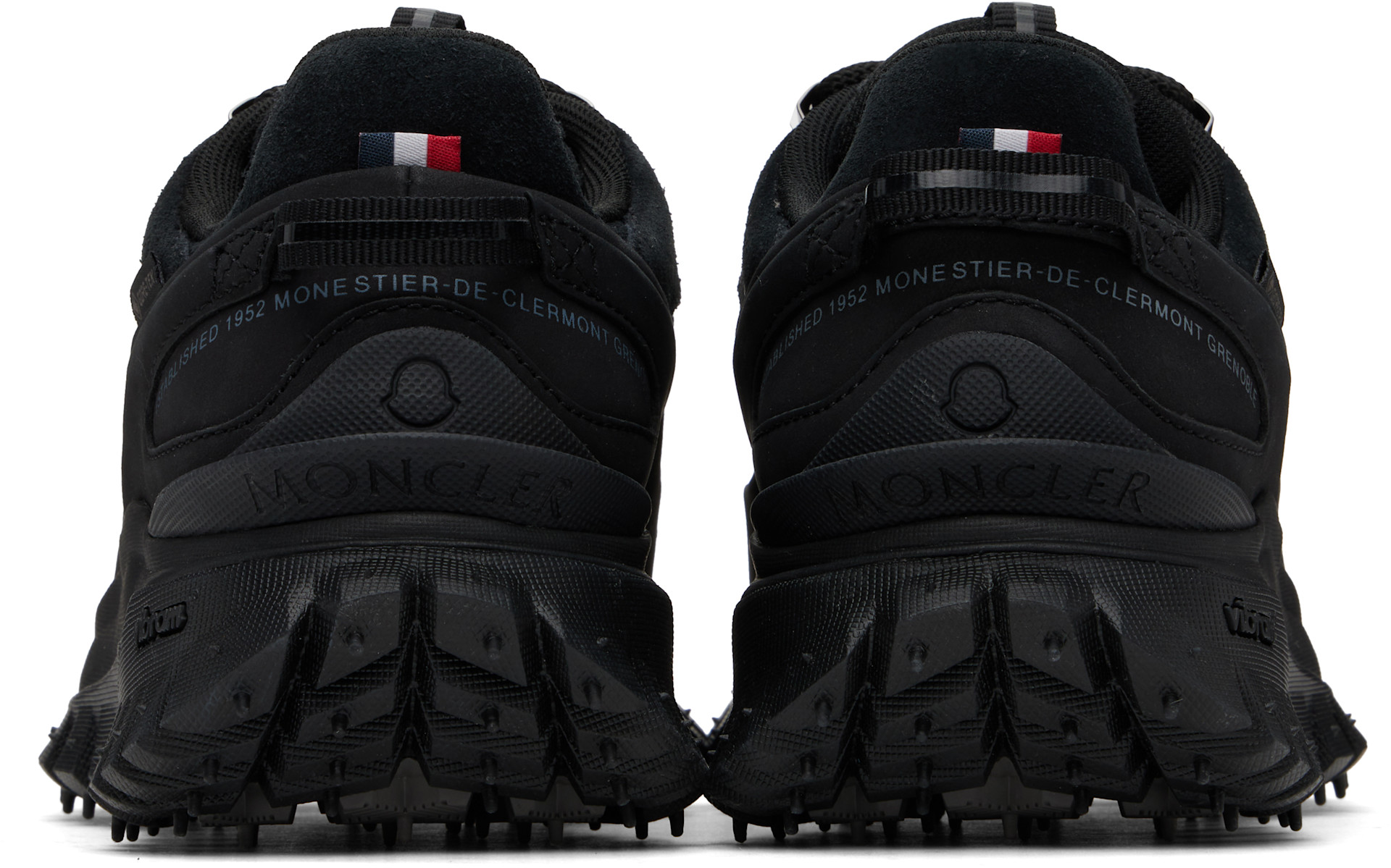Moncler: Black Trailgrip Apex Leather & Suede Sneakers | SSENSE