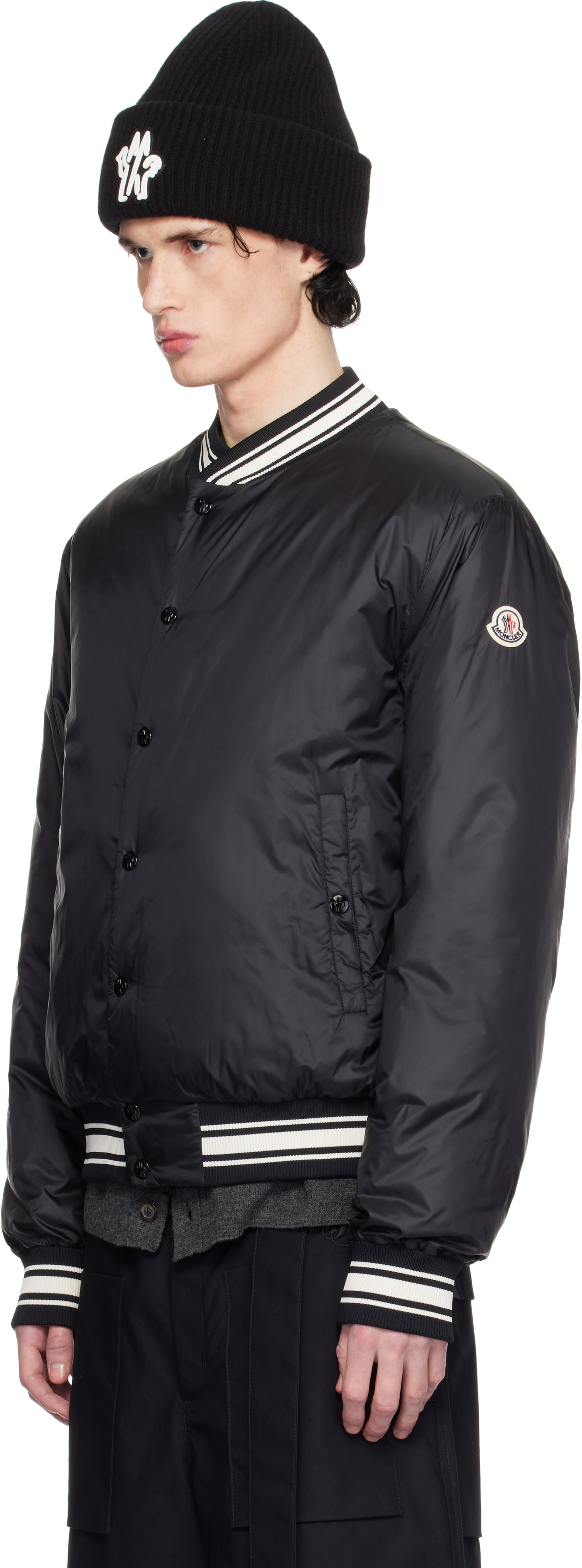 Moncler - 블랙 리버서블 부셰 다운 보머 재킷