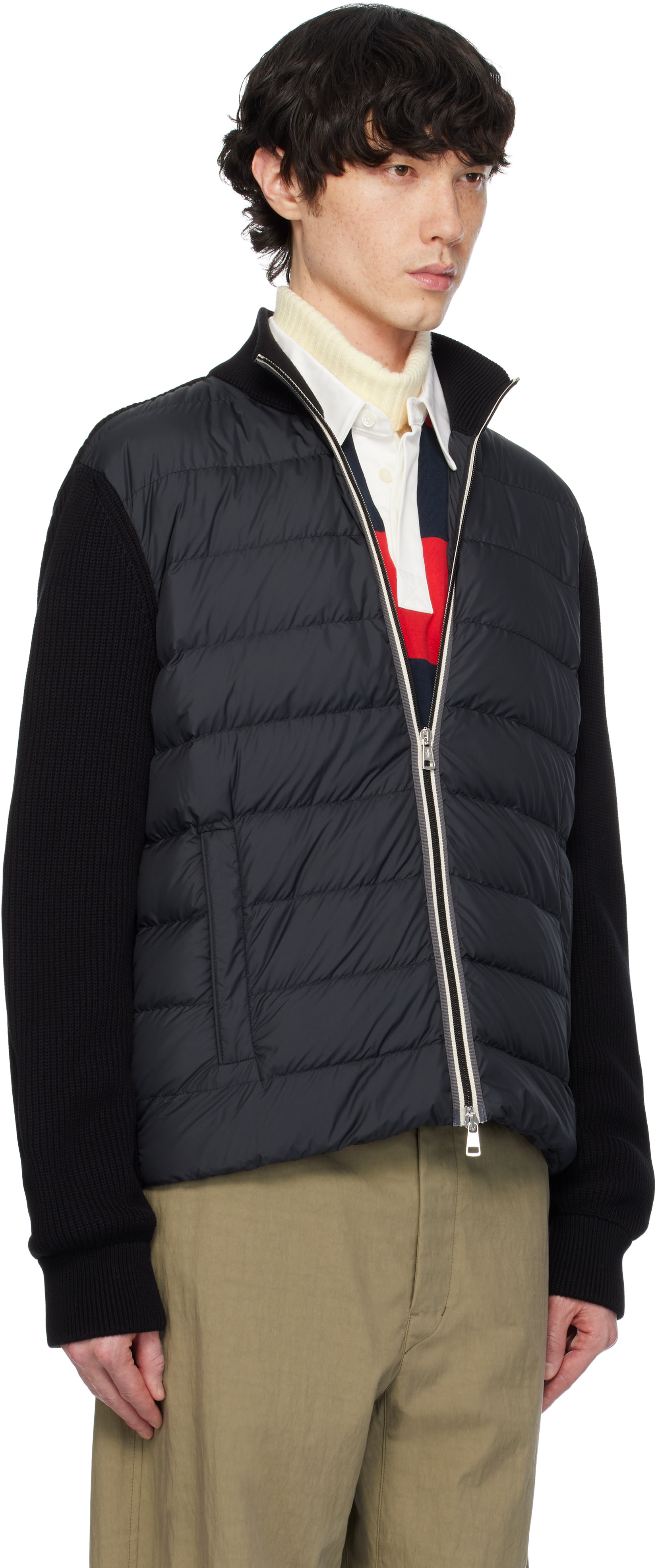 Moncler - ブラック パデッド コットン ジップアップ ダウンジャケット
