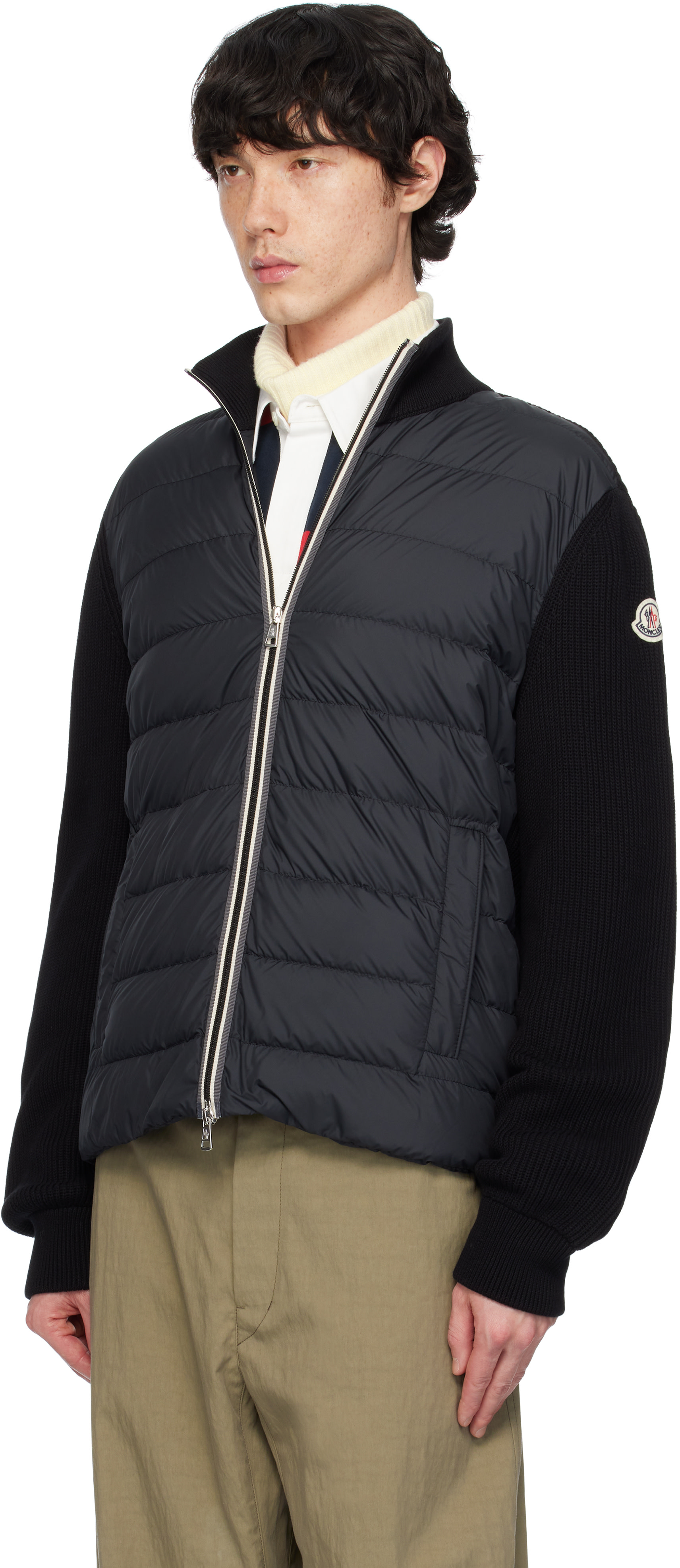 Moncler - ブラック パデッド コットン ジップアップ ダウンジャケット