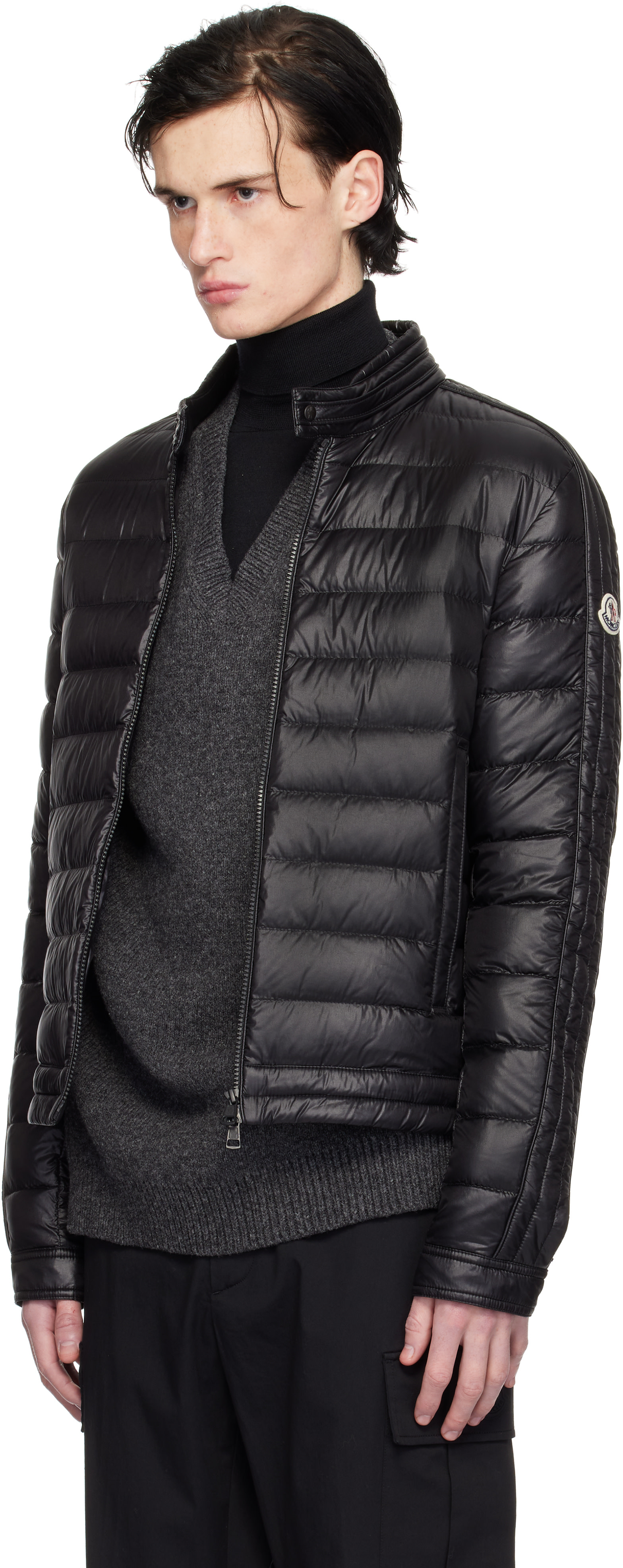 Moncler - 블랙 야코부스 바이커 다운 재킷