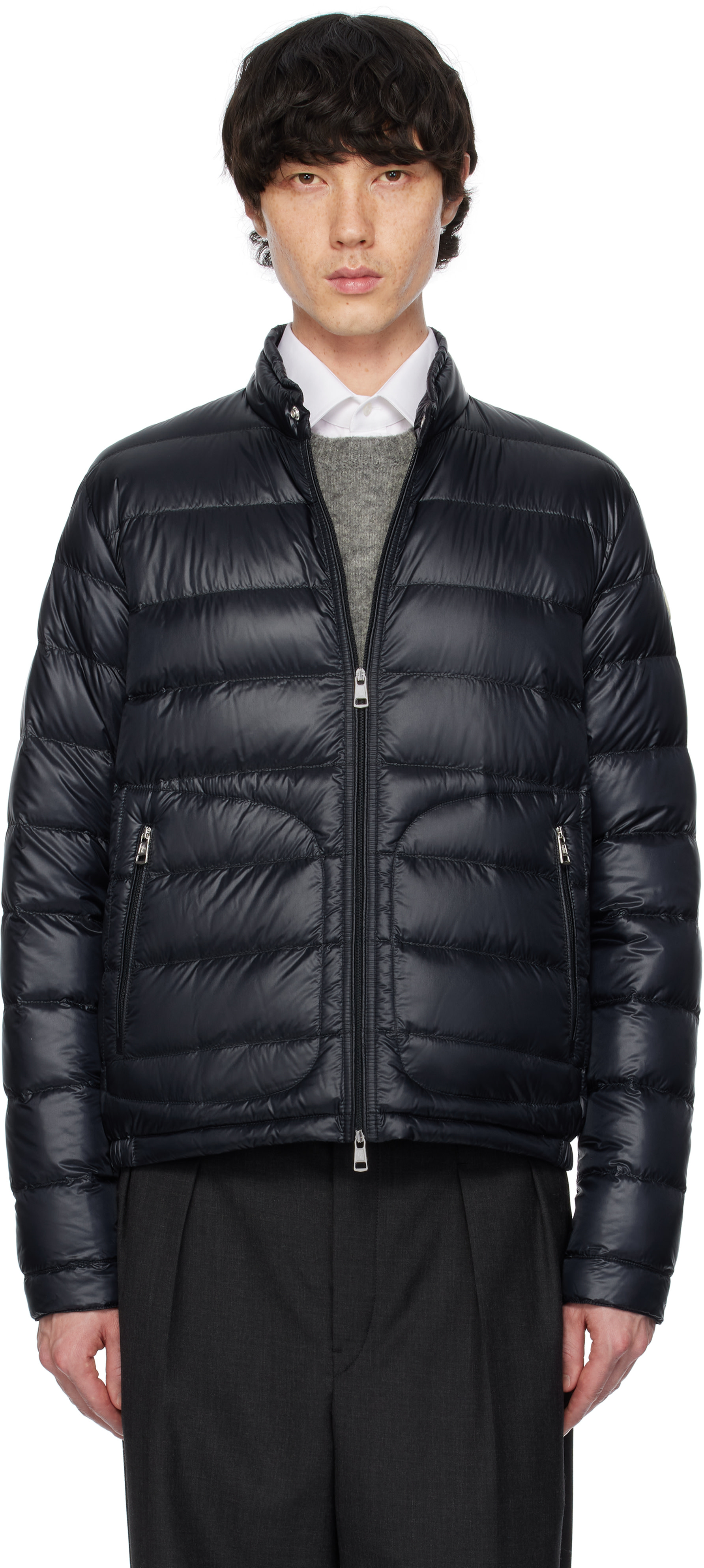 Moncler - 네이비 아코루스 쇼트 다운 재킷