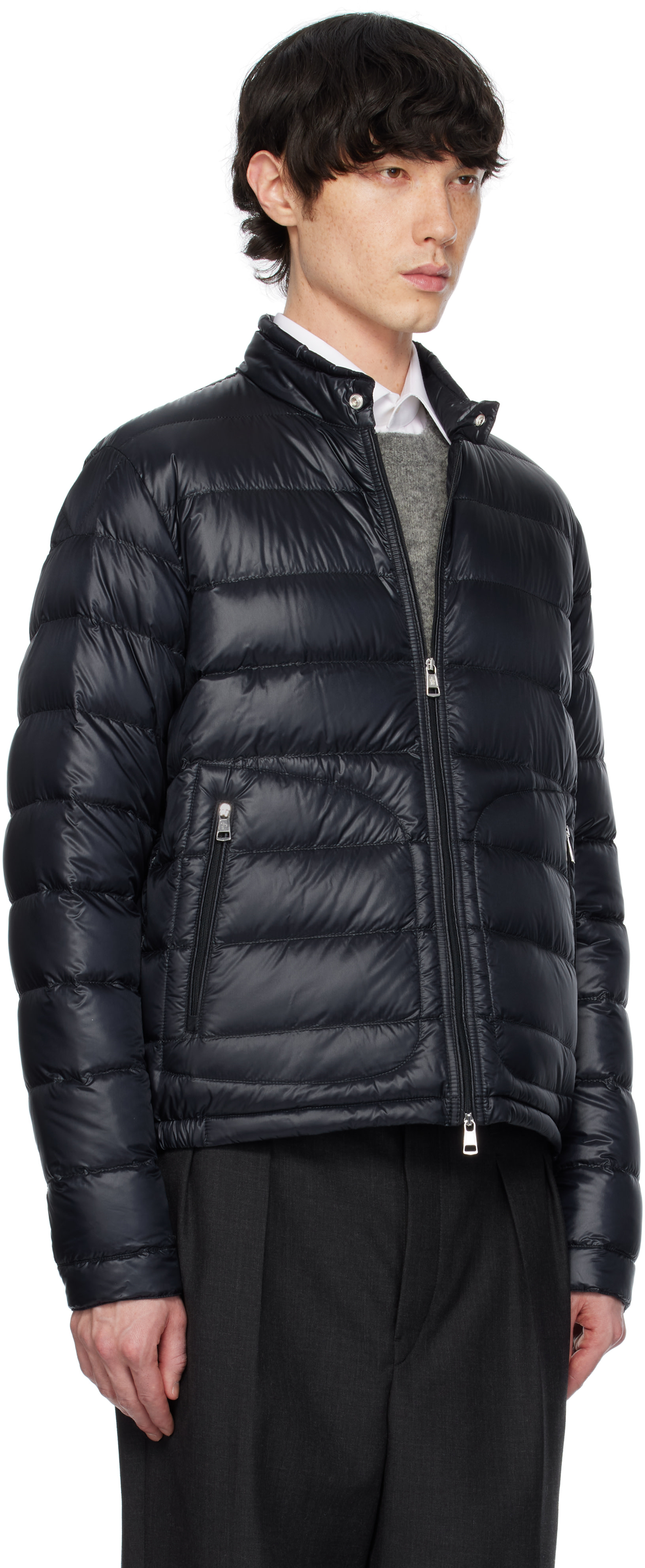 Moncler - 네이비 아코루스 쇼트 다운 재킷