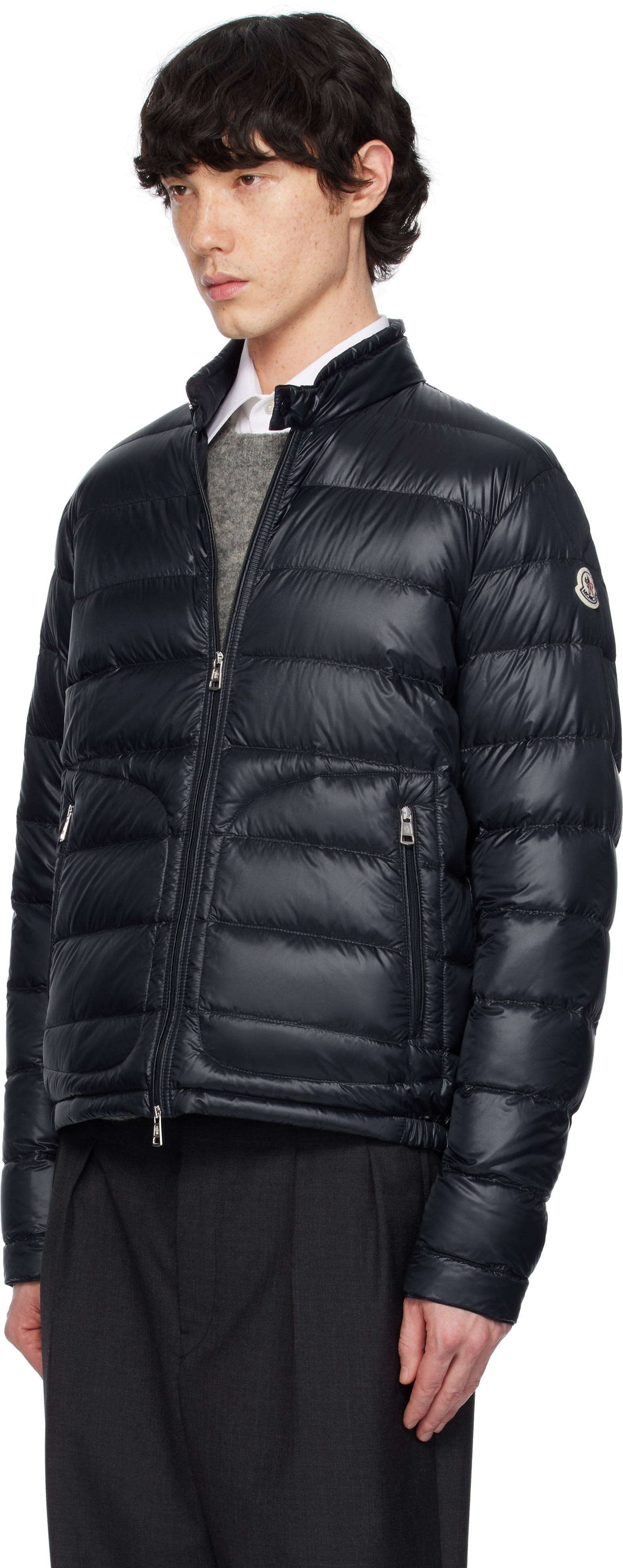 Moncler - 네이비 아코루스 쇼트 다운 재킷