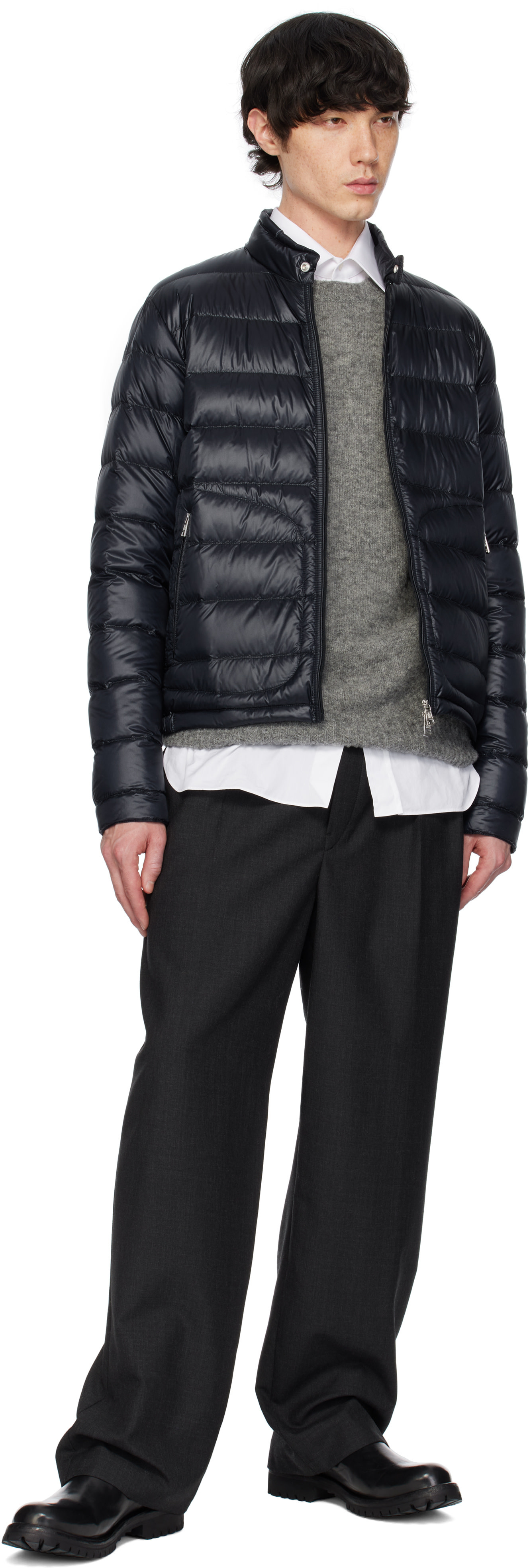 Moncler - 네이비 아코루스 쇼트 다운 재킷