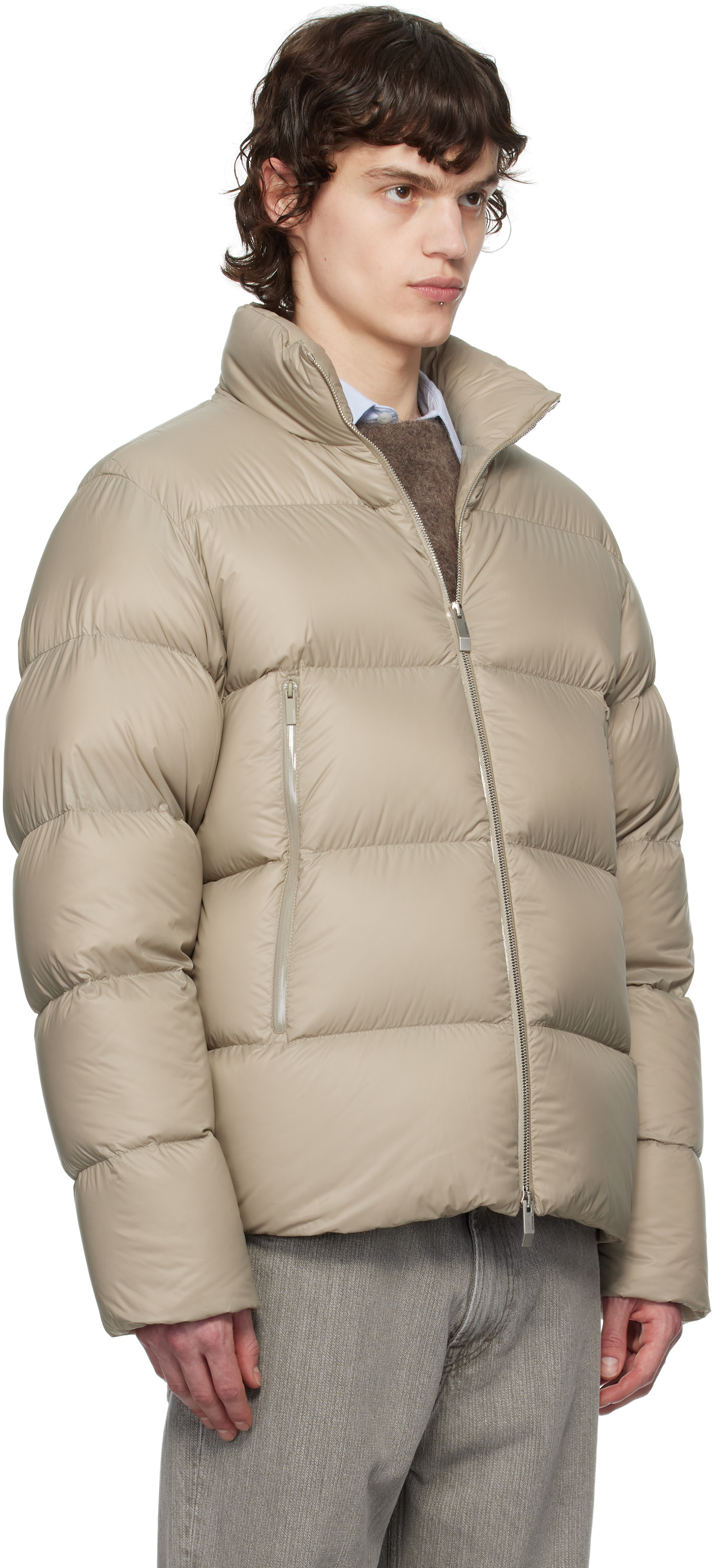 Moncler - 베이지 탄 다운 재킷