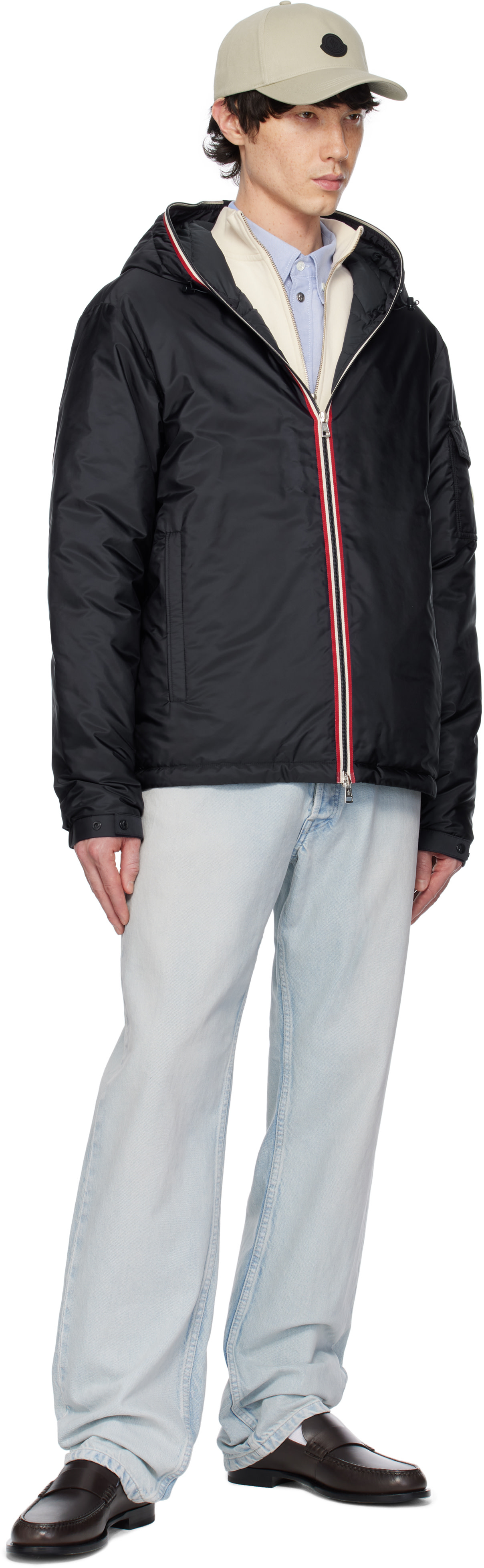 Moncler - 네이비 에베트 쇼트 후드 다운 재킷