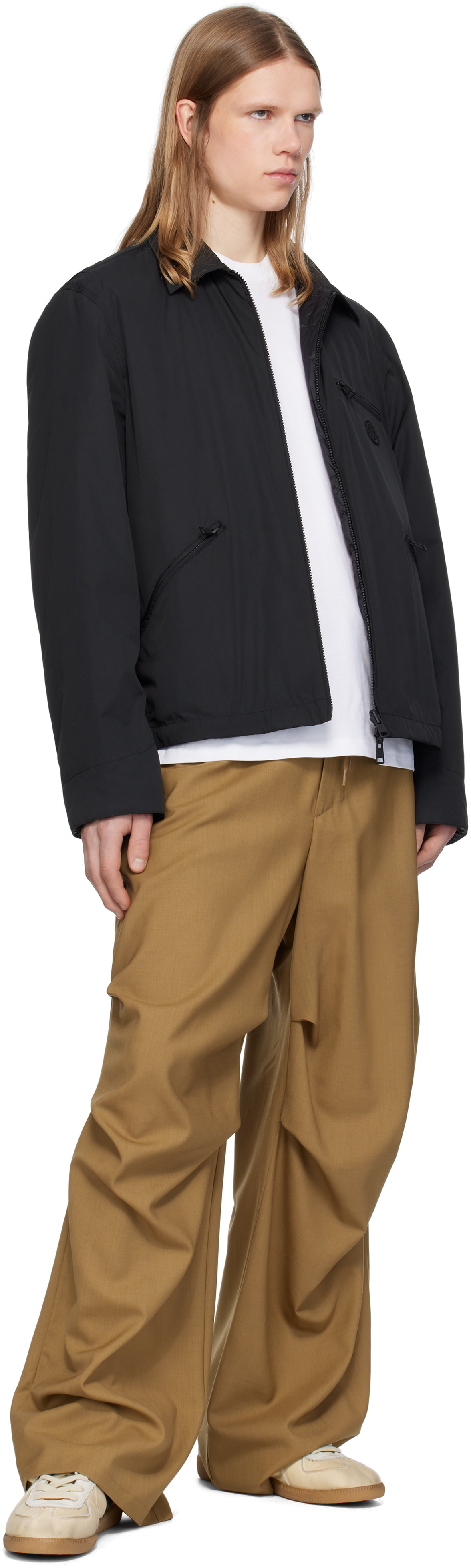 Moncler: Black Cidone Reversible Down Overshirt | SSENSE