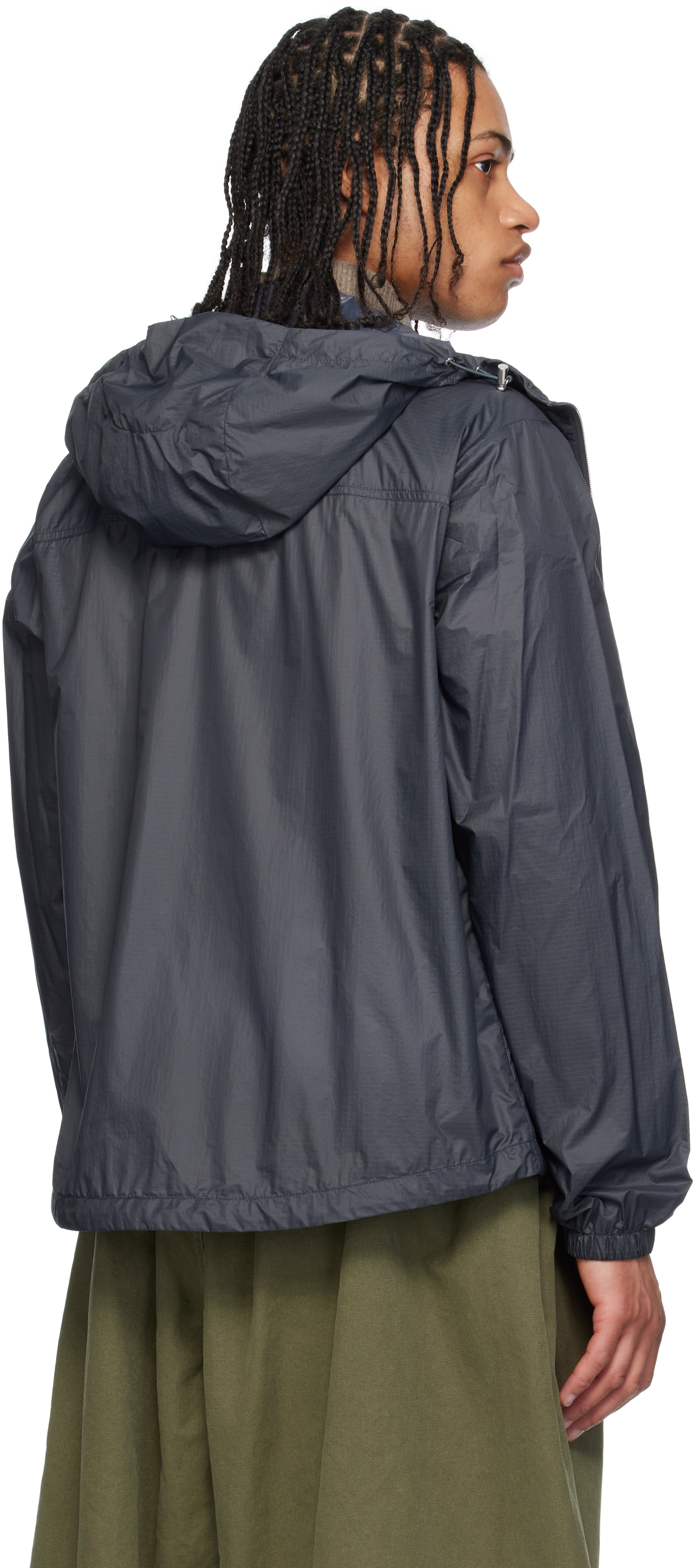 Moncler - Blouson Lamo gris à capuche