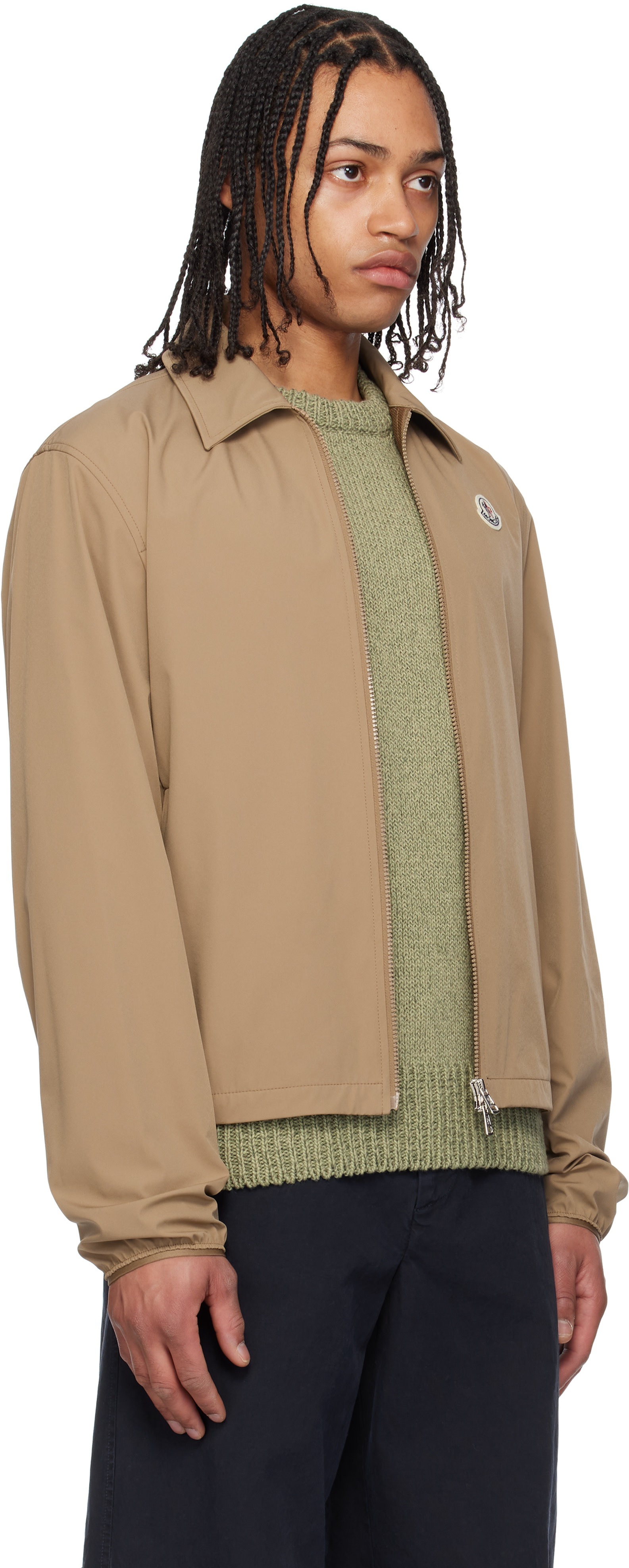 ＊MONCLER モンクレール＊PERLA ベージュ コントラストジャケット M Moncler: ベージュ Evandro ジャケット | SSENSE 日本