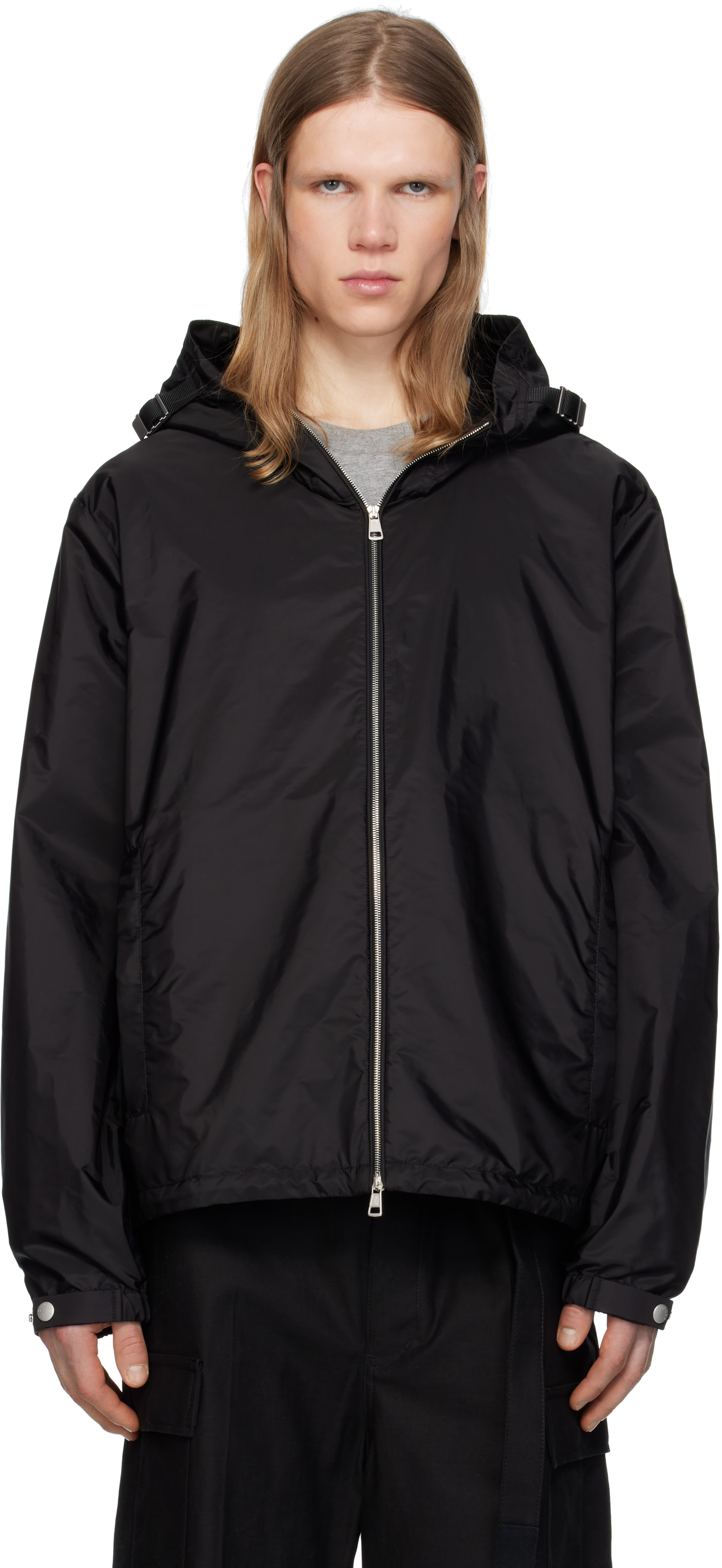 MONCLER ブラックジャケット フード付き Moncler: ブラック Remoray フード付きジャケット | SSENSE 日本