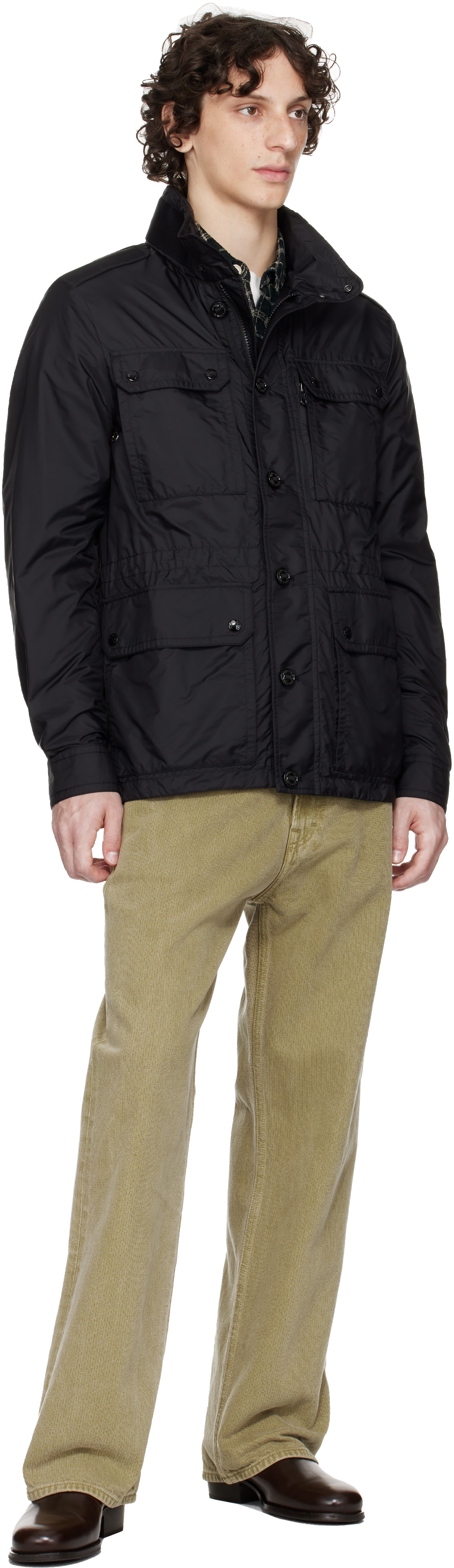 Moncler: ブラック Lez ウォーターリペレント フィールドジャケット