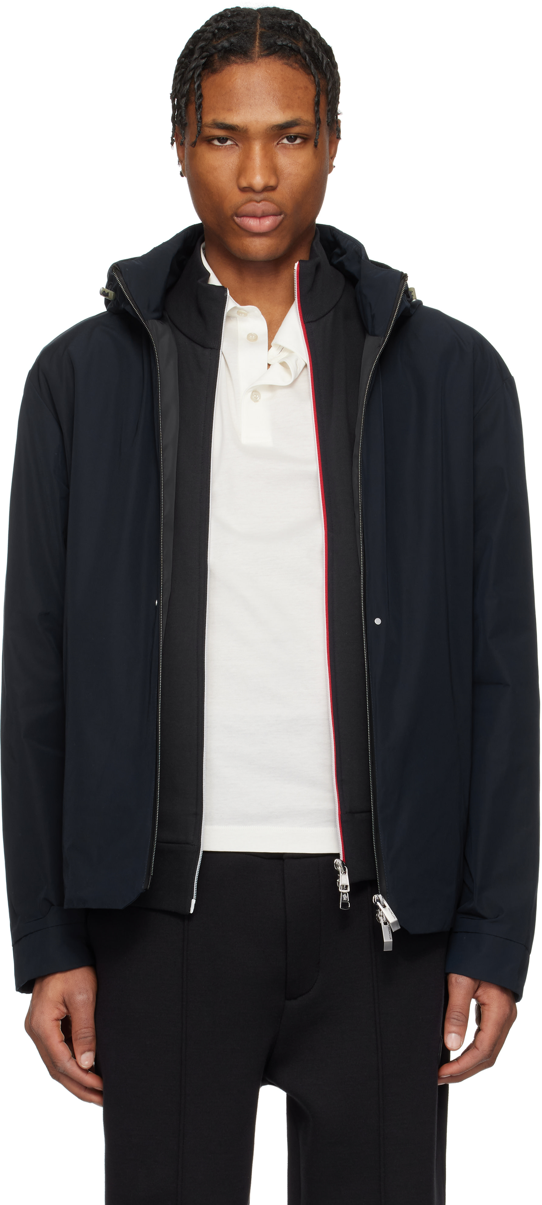 Moncler - ネイビー Lacha フード付き ウインドブレーカー