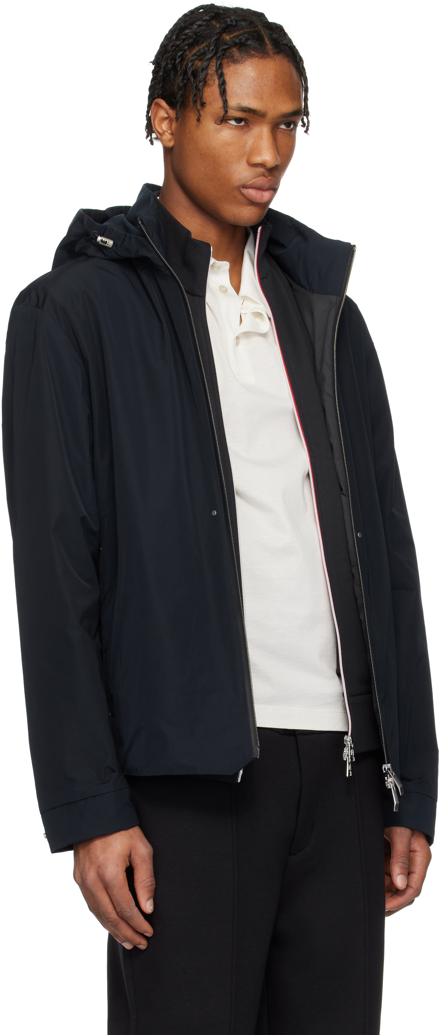 Moncler - ネイビー Lacha フード付き ウインドブレーカー