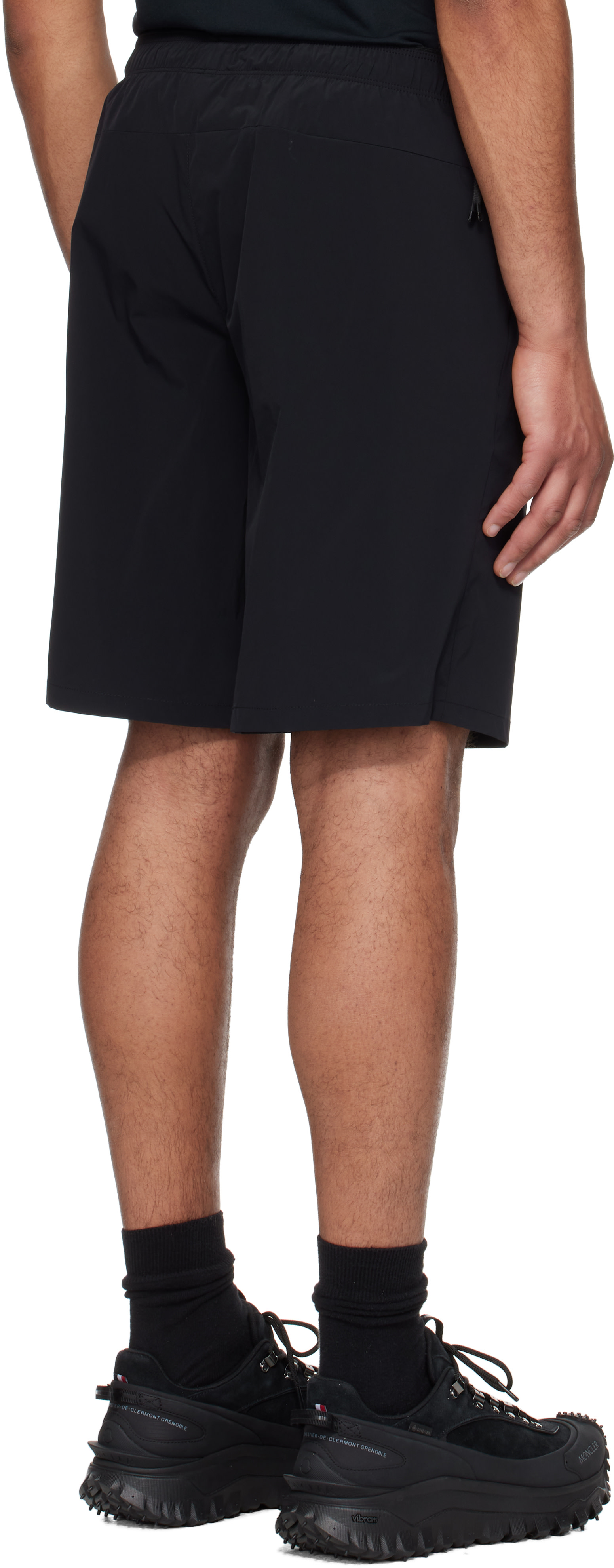 Moncler - Short noir à écusson à logo