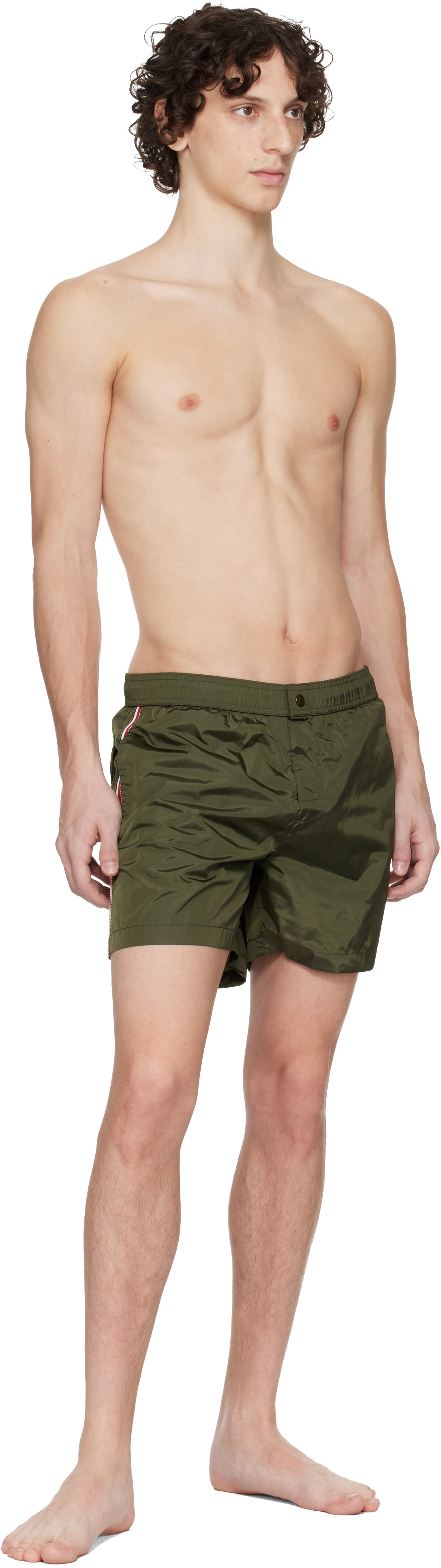 Moncler: Khaki Archivio Urban Swim Shorts | SSENSE
