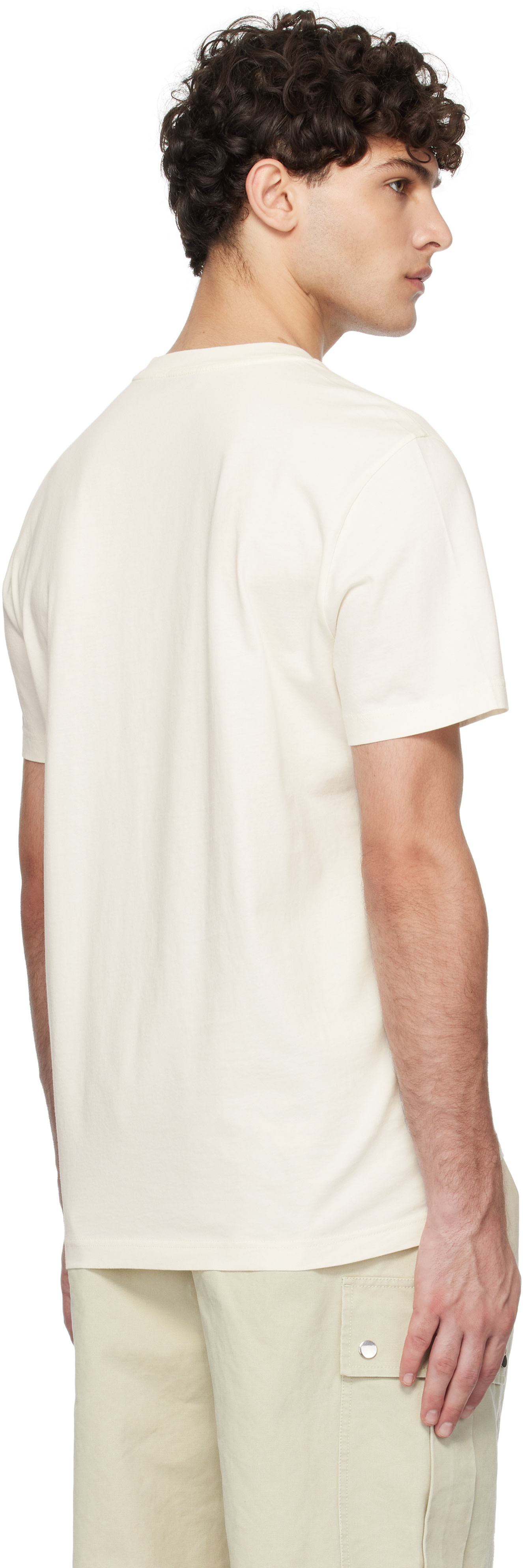 Moncler - T-shirt blanc cassé