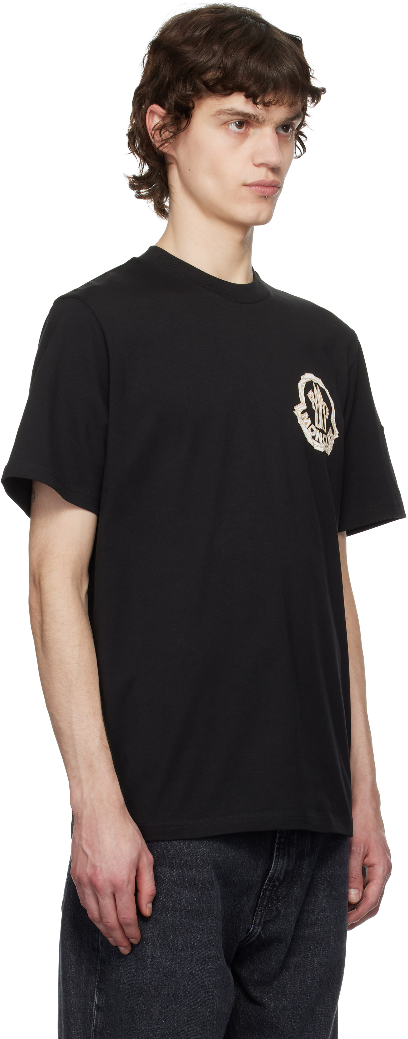 Moncler: Black Archivio Creativo T-shirt | SSENSE