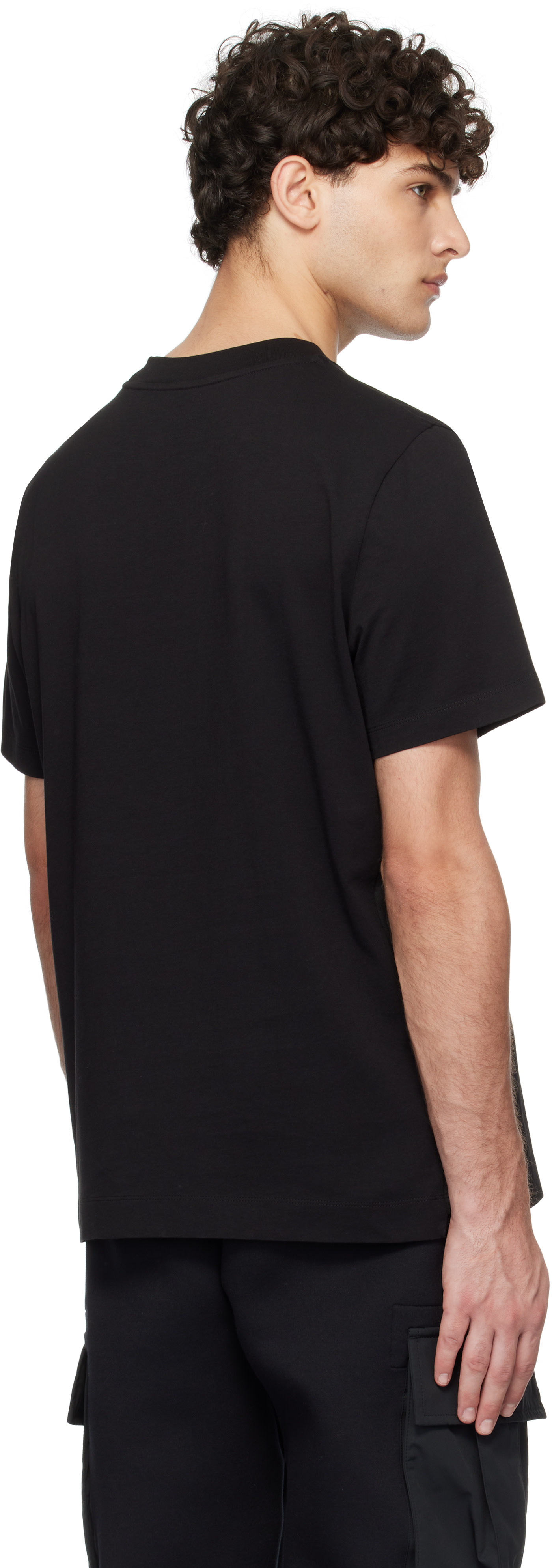 Moncler: Black Logo Cotton T-shirt | SSENSE