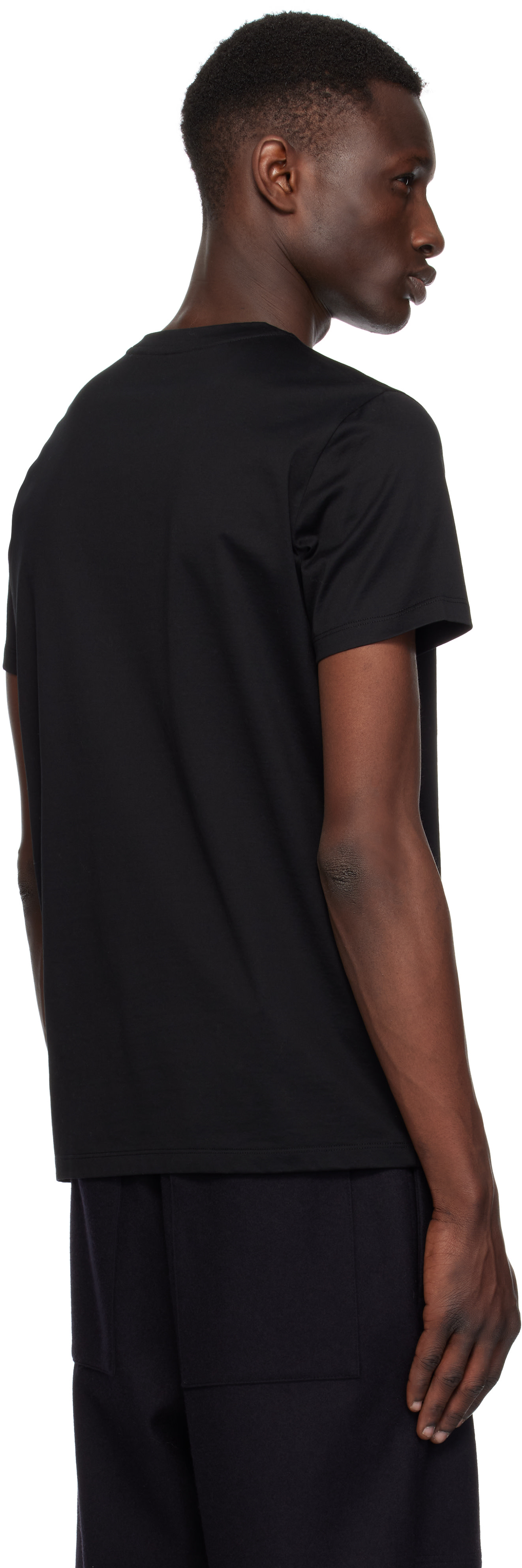 Moncler: ブラック ダブルロゴパッチ コットン Tシャツ | SSENSE 日本