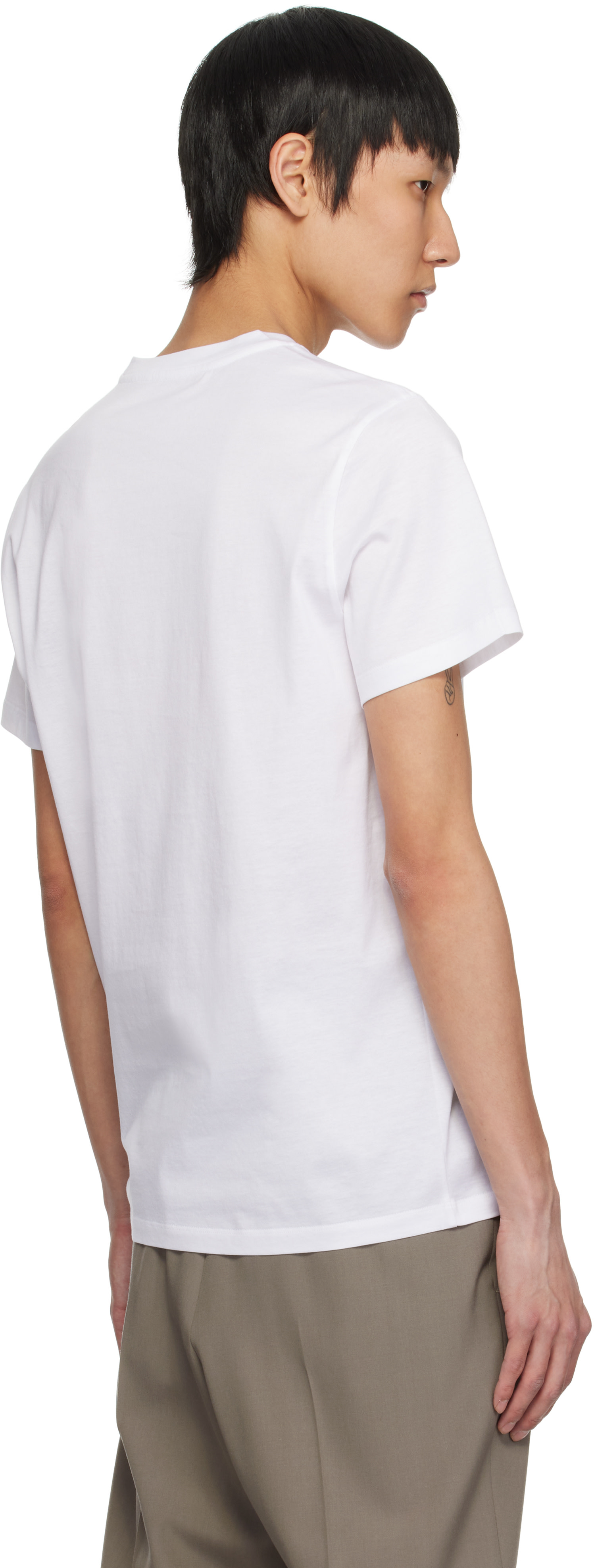 Moncler: White Double Logo Patch Cotton T-shirt | SSENSE