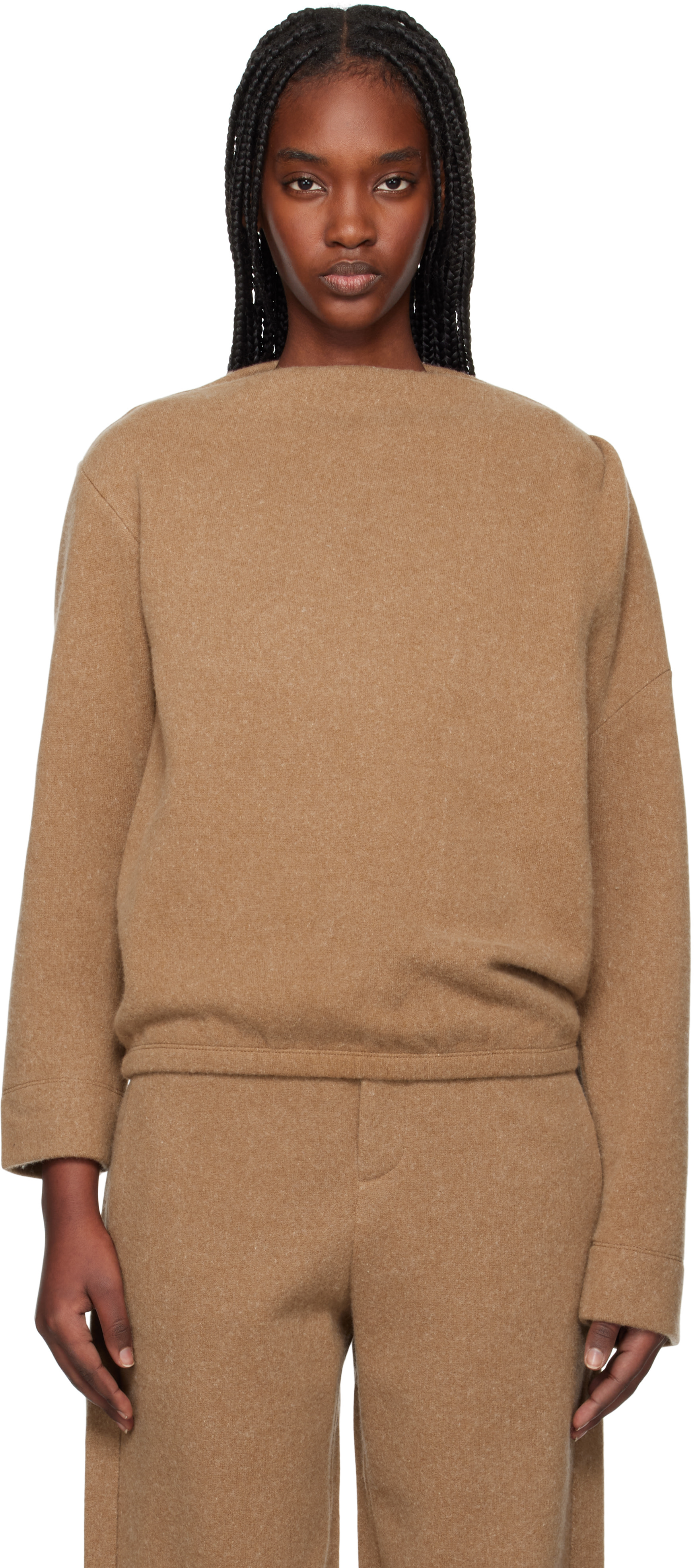 Max Mara - Pull molletonné Oxa brun clair
