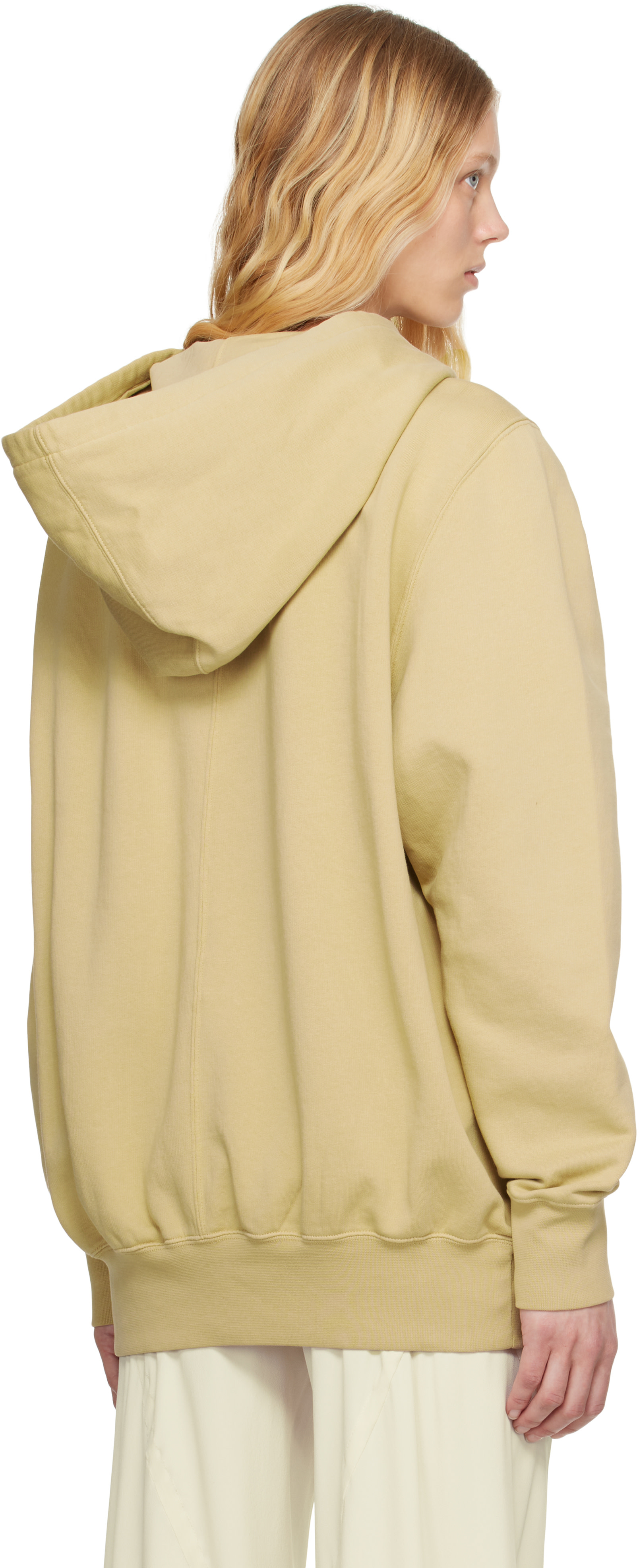 Rick Owens DRKSHDW: Beige Hollywood Oversized Hoodie | SSENSE Germany