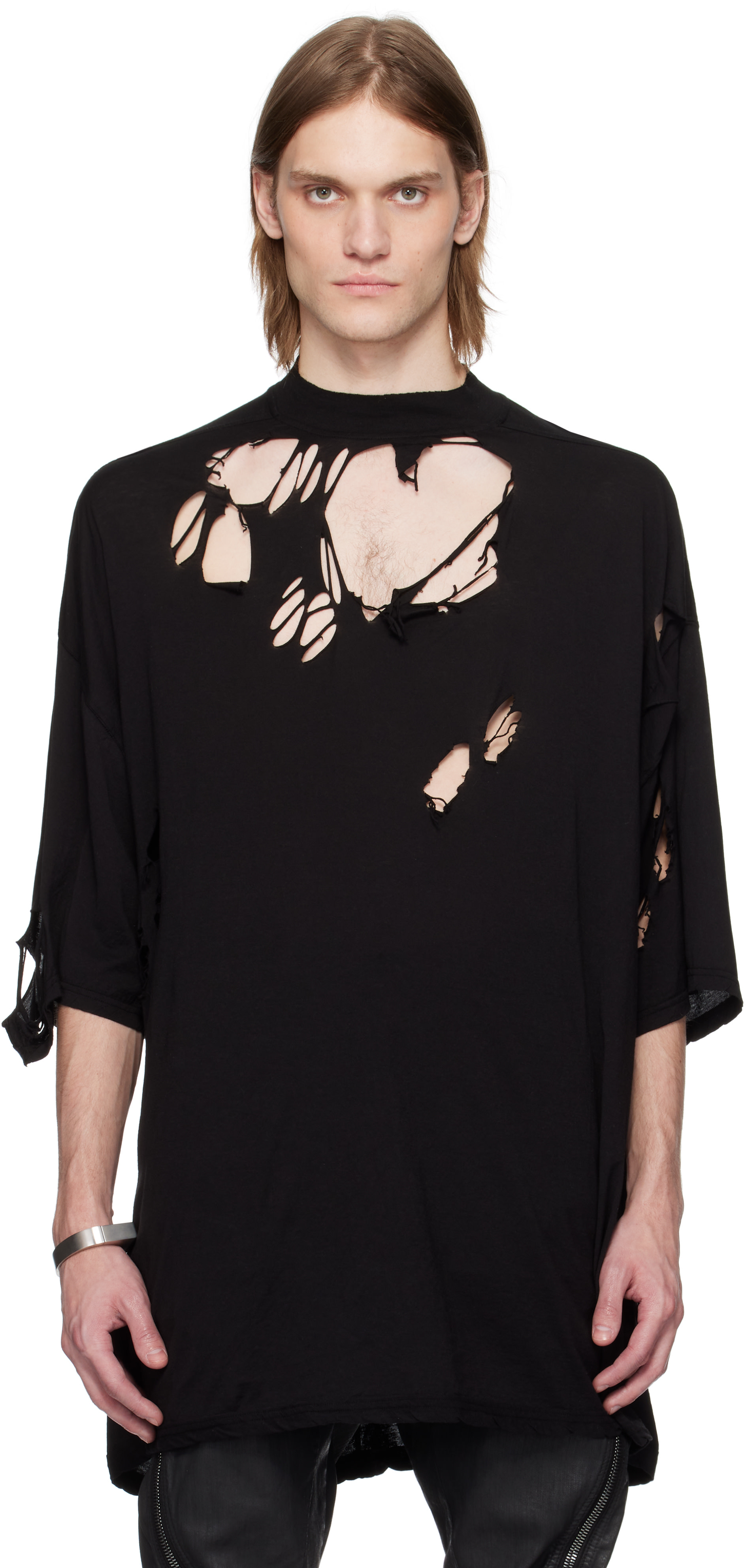 rick owens HOLLYWOODプリント 黒 Tシャツ XSサイズ Rick Owens DRKSHDW: ブラック Hollywood Tommy Tシャツ | SSENSE 日本