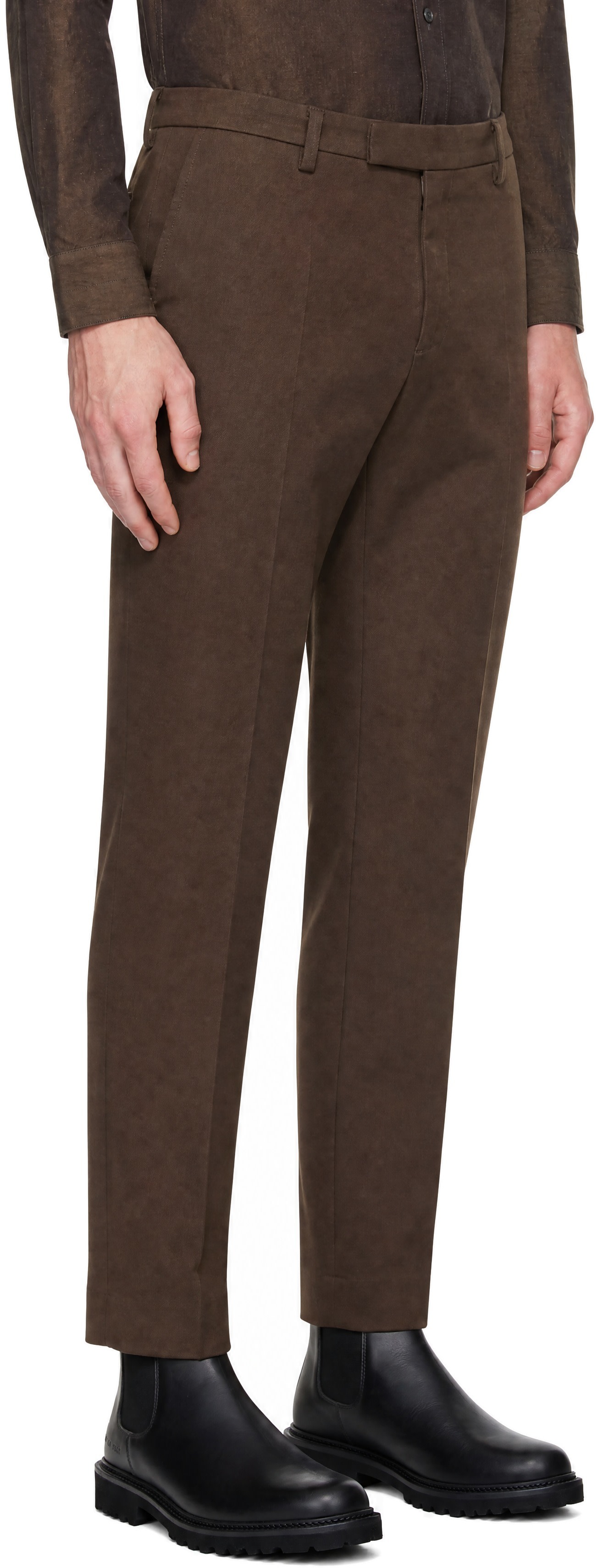 Sunspel - Brown Moleskin Regular Fit Trousers