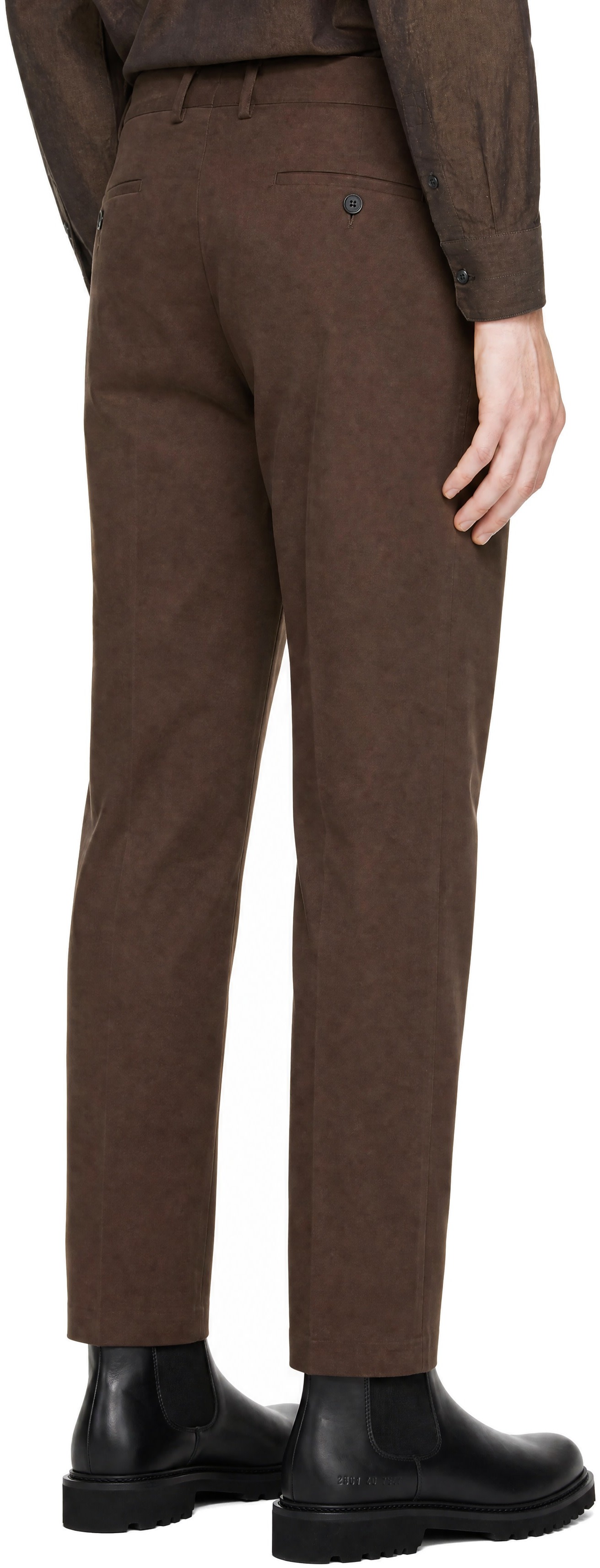 Sunspel - Brown Moleskin Regular Fit Trousers