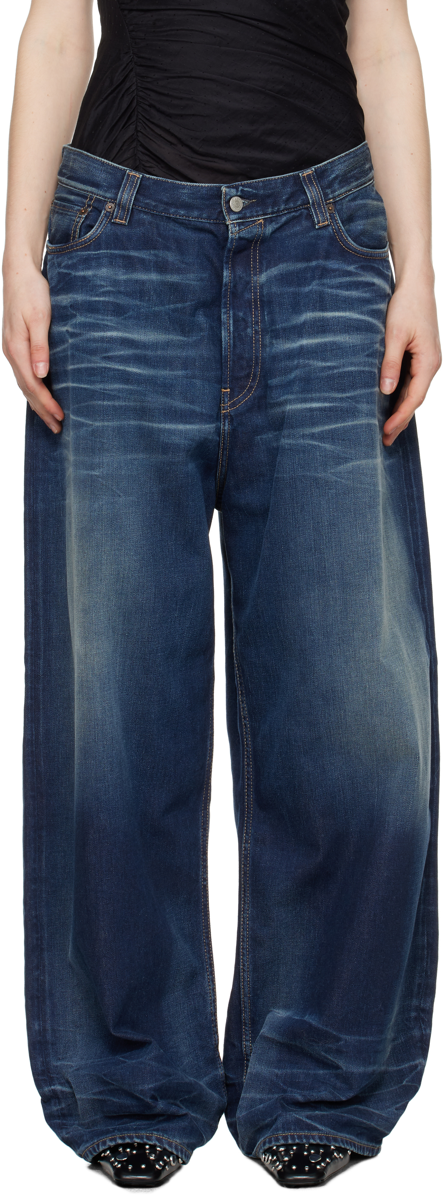 Acne Studios: Blue Super Baggy 2023F Jeans | SSENSE Spain
