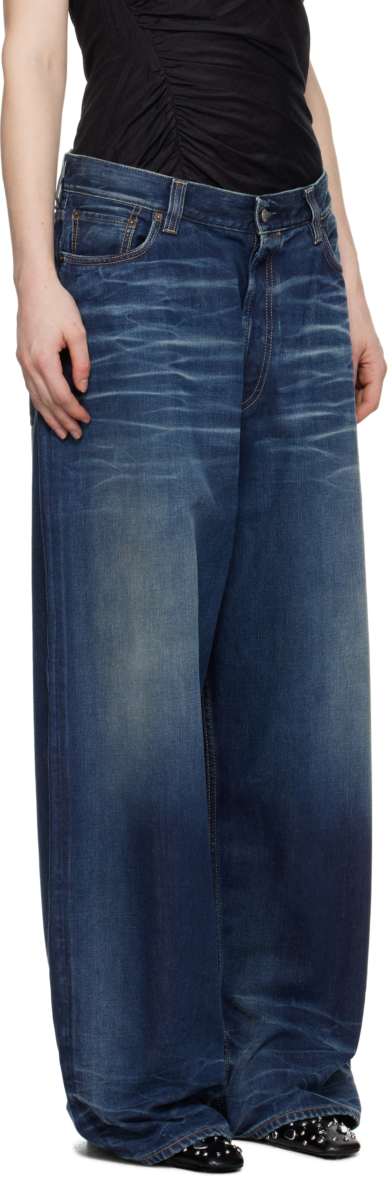 Acne Studios: Blue Super Baggy 2023F Jeans | SSENSE Spain